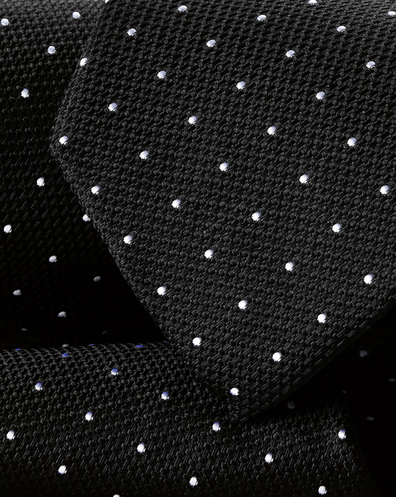 Spot Silk Tie  - Black