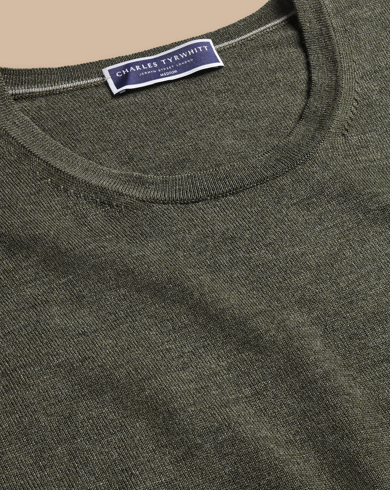 Merino Crew Neck Jumper - Olive Green