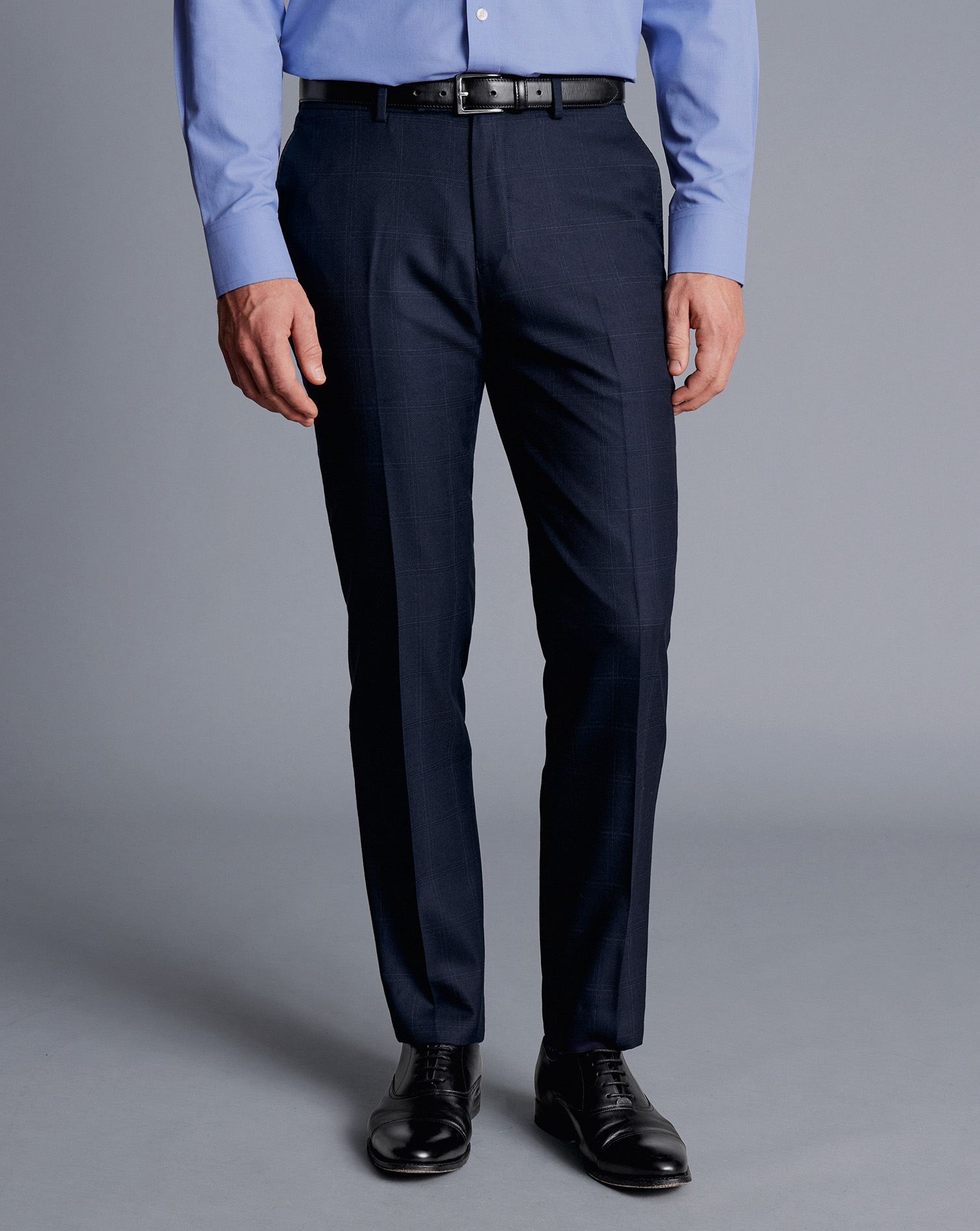 Ultimate Performance Check Suit Trousers - Navy