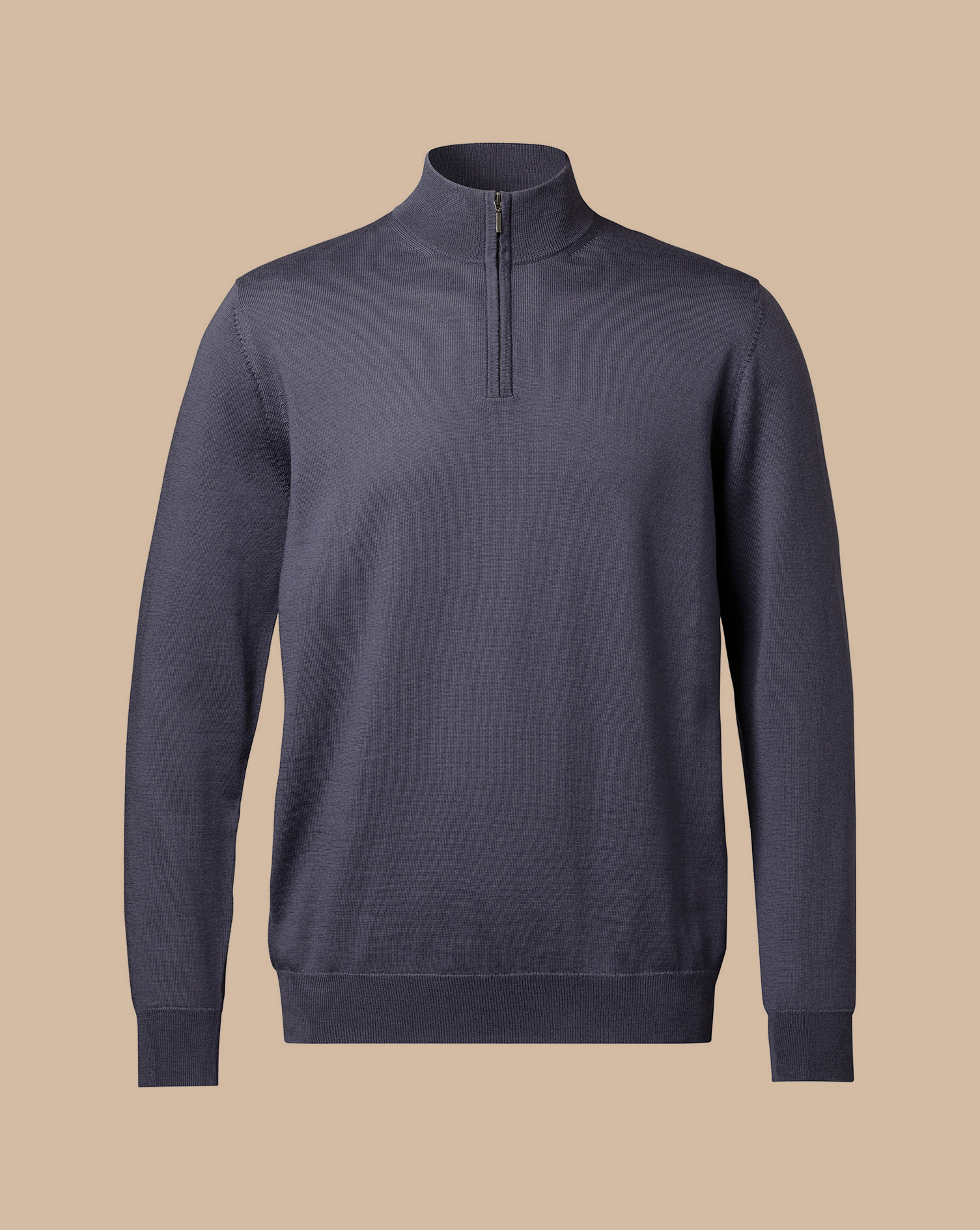 Merino Zip Neck Jumper  - Dark Mauve