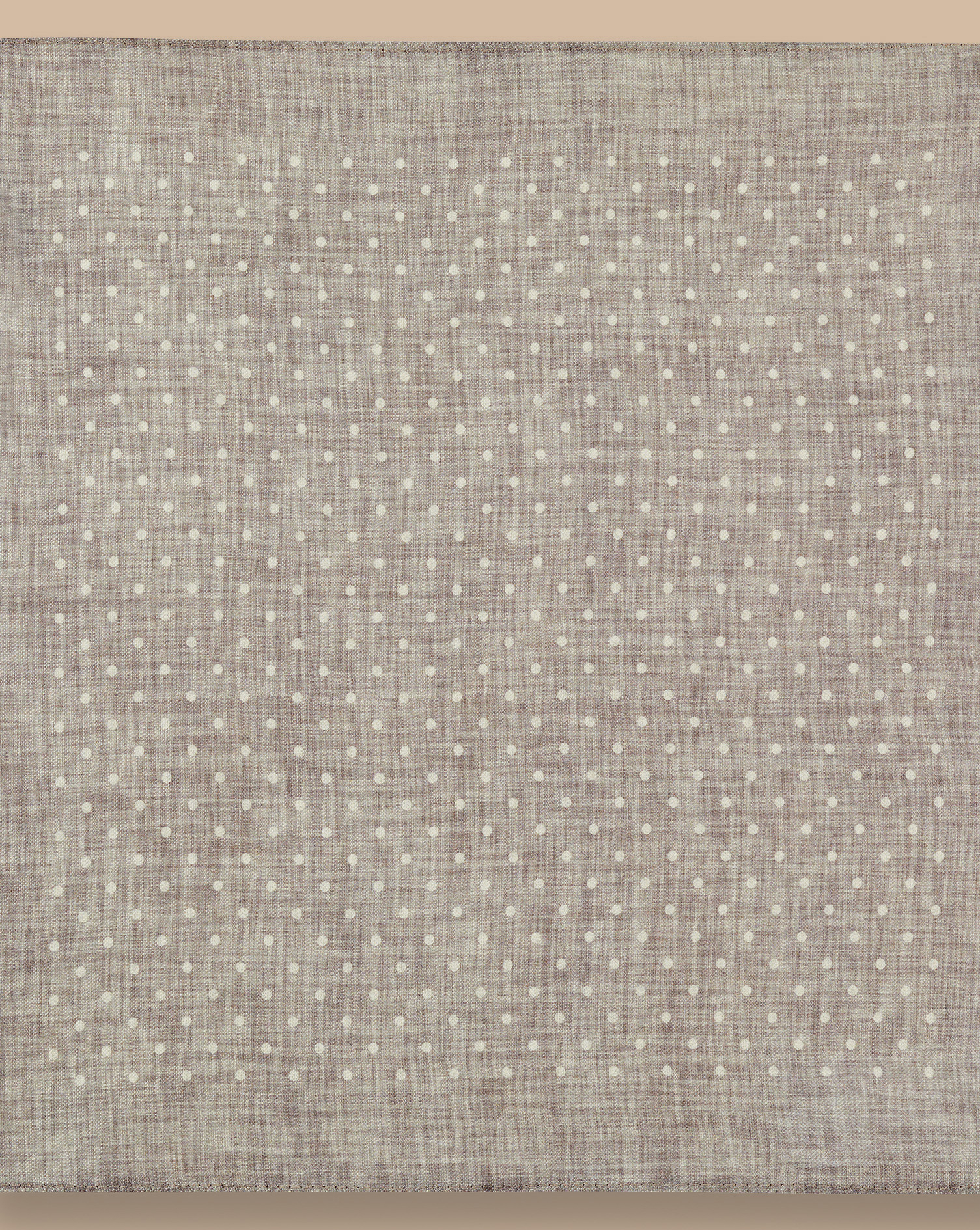 Spot Print Linen Silk Pocket Square - Light Grey