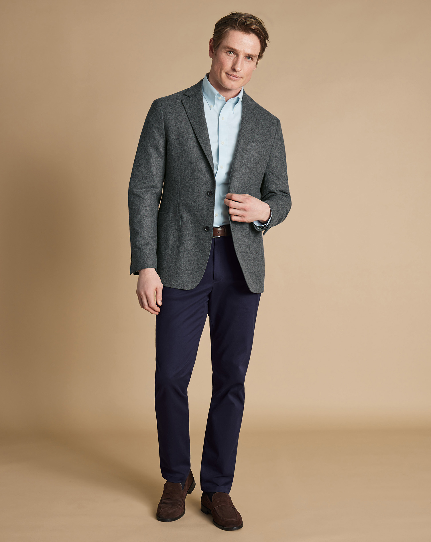 Unstructured Wool Jacket - Grey