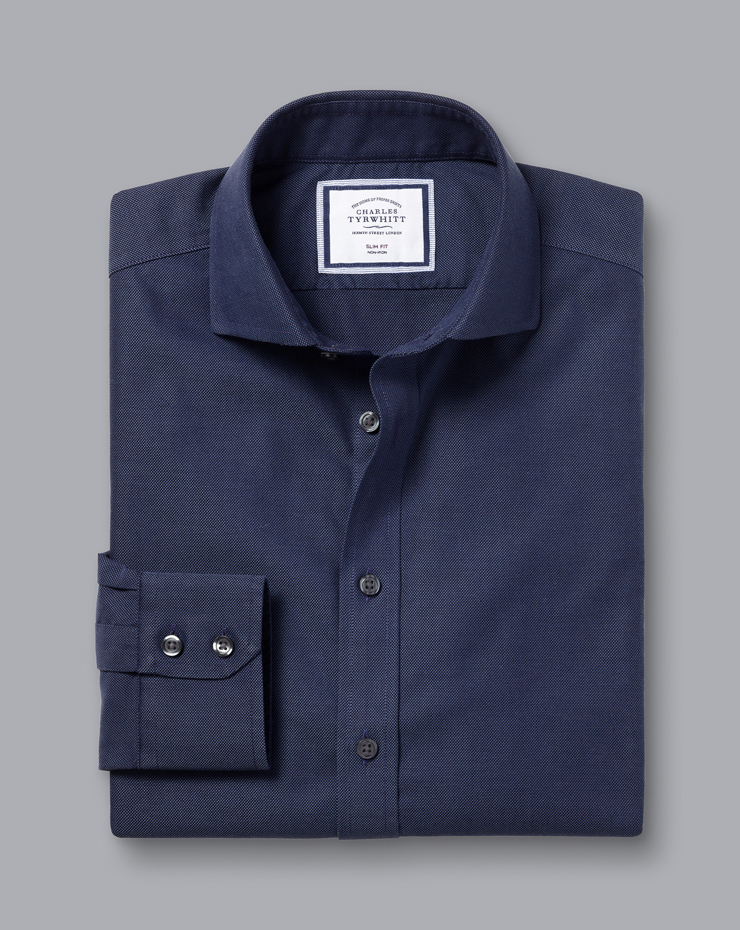 Cutaway Collar Non-Iron Royal Oxford Shirt - French Blue