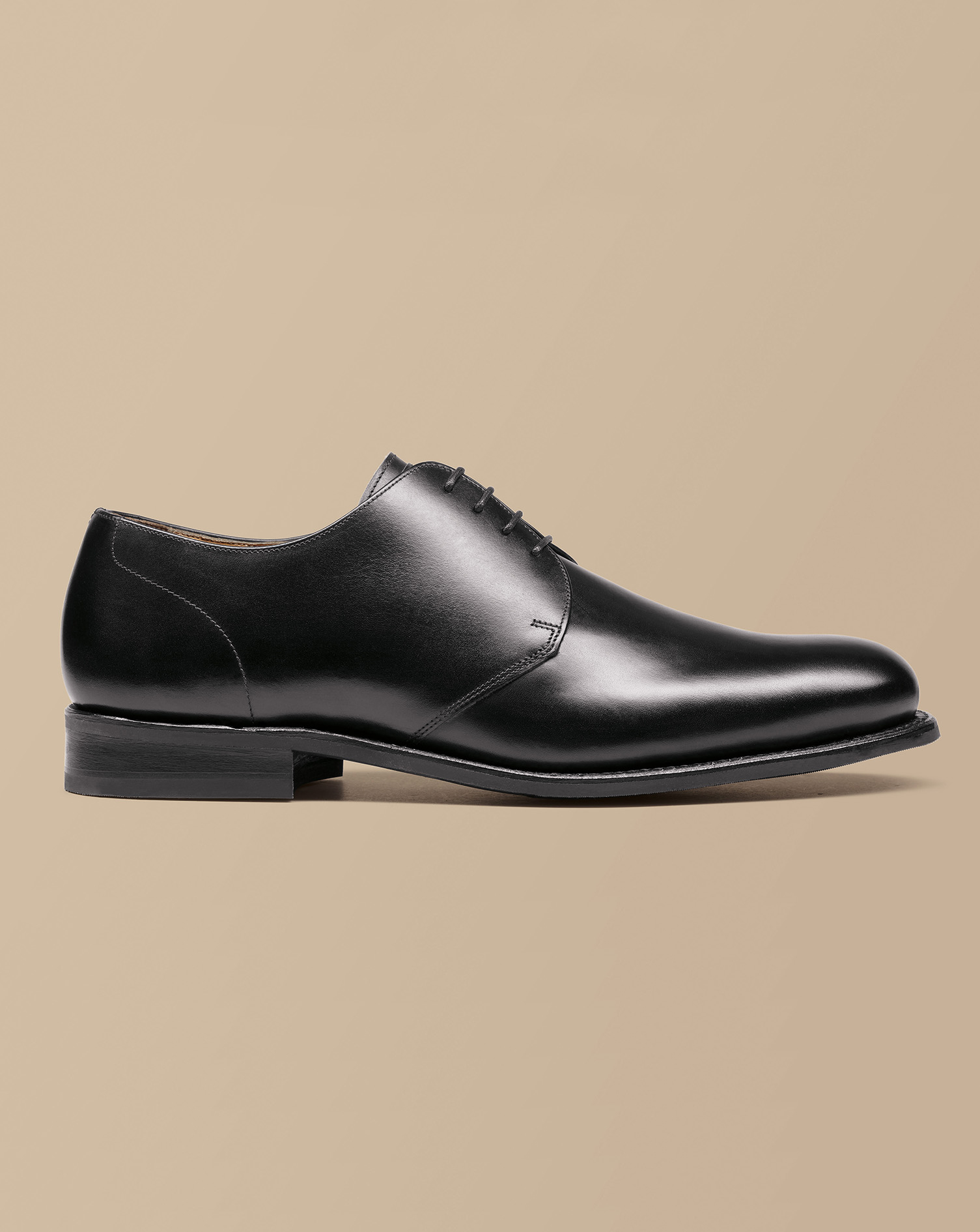 Charles Tyrwhitt Rubber Sole Leather Derby Shoes In Black