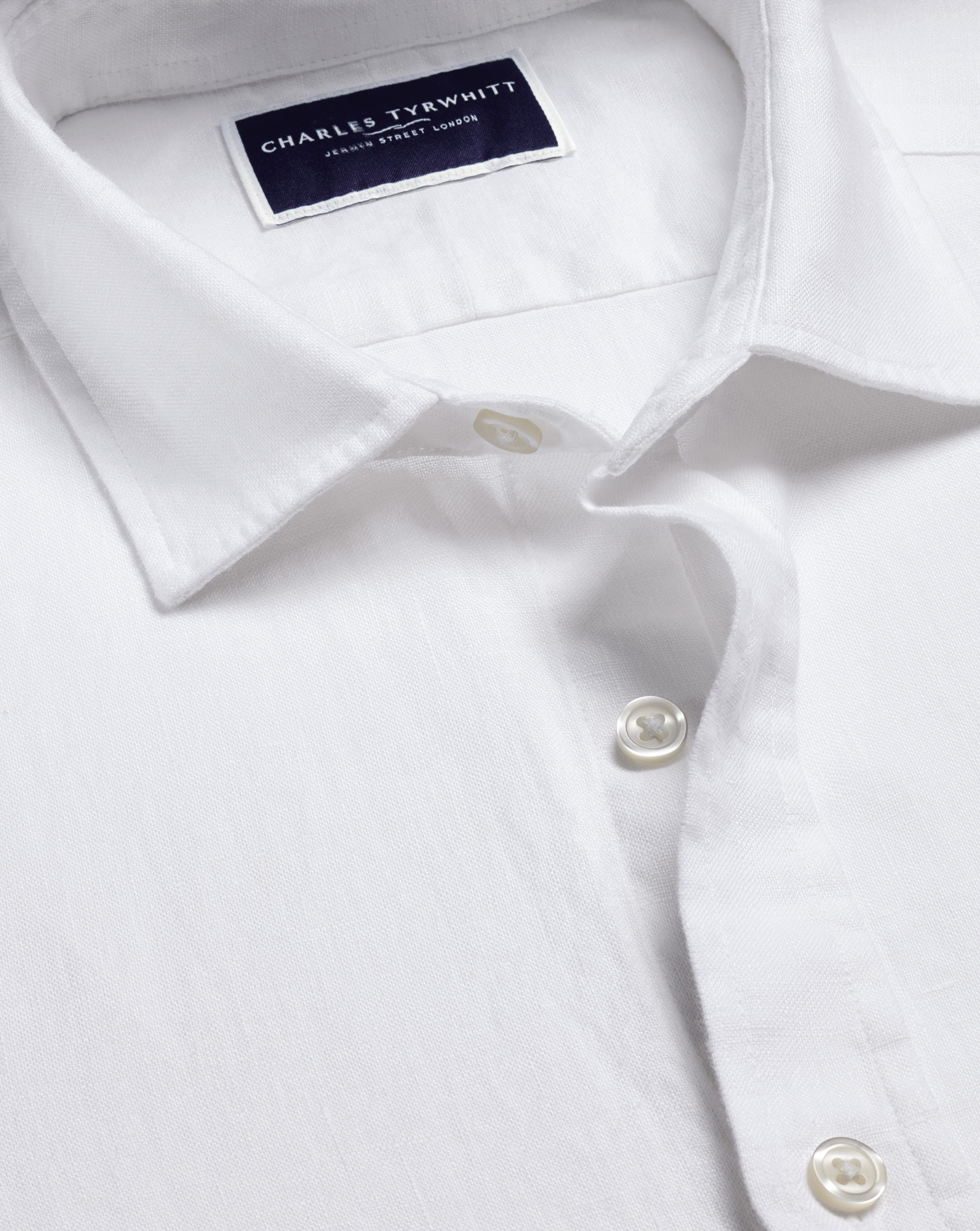 Charles Tyrwhitt Men's  Pure Short Sleeve Casual Shirt In White