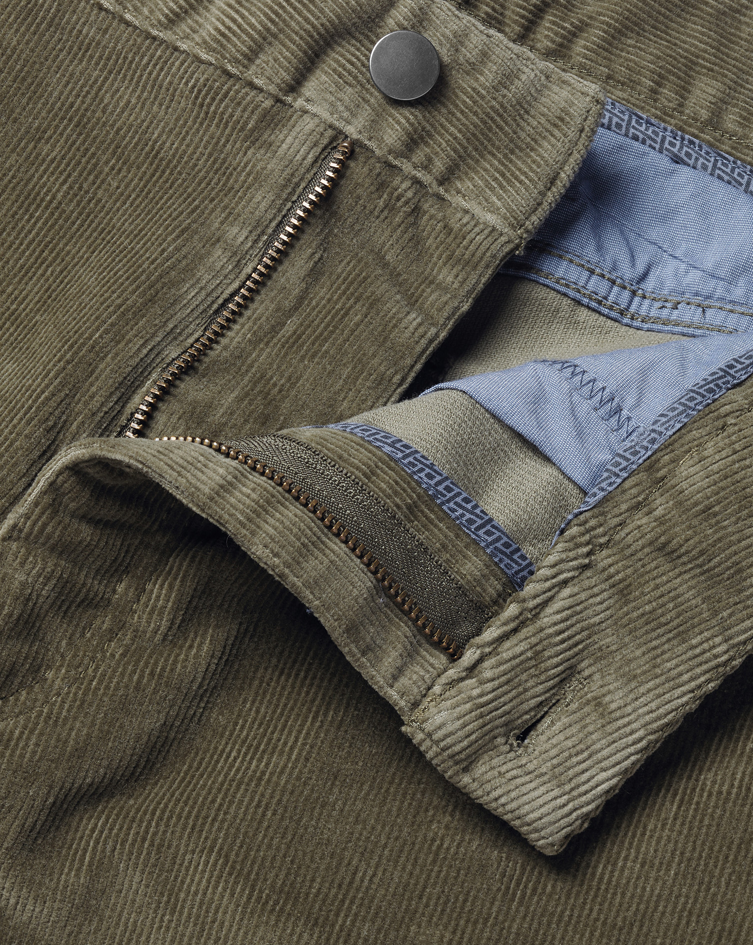 Cord 5 Pocket Jeans - Olive Green