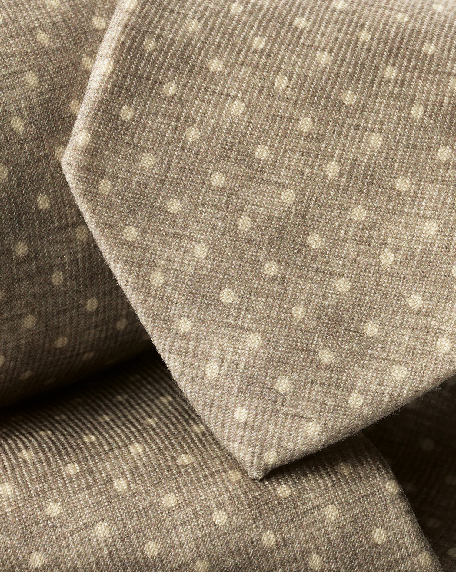 Spot Wool Tie - Stone