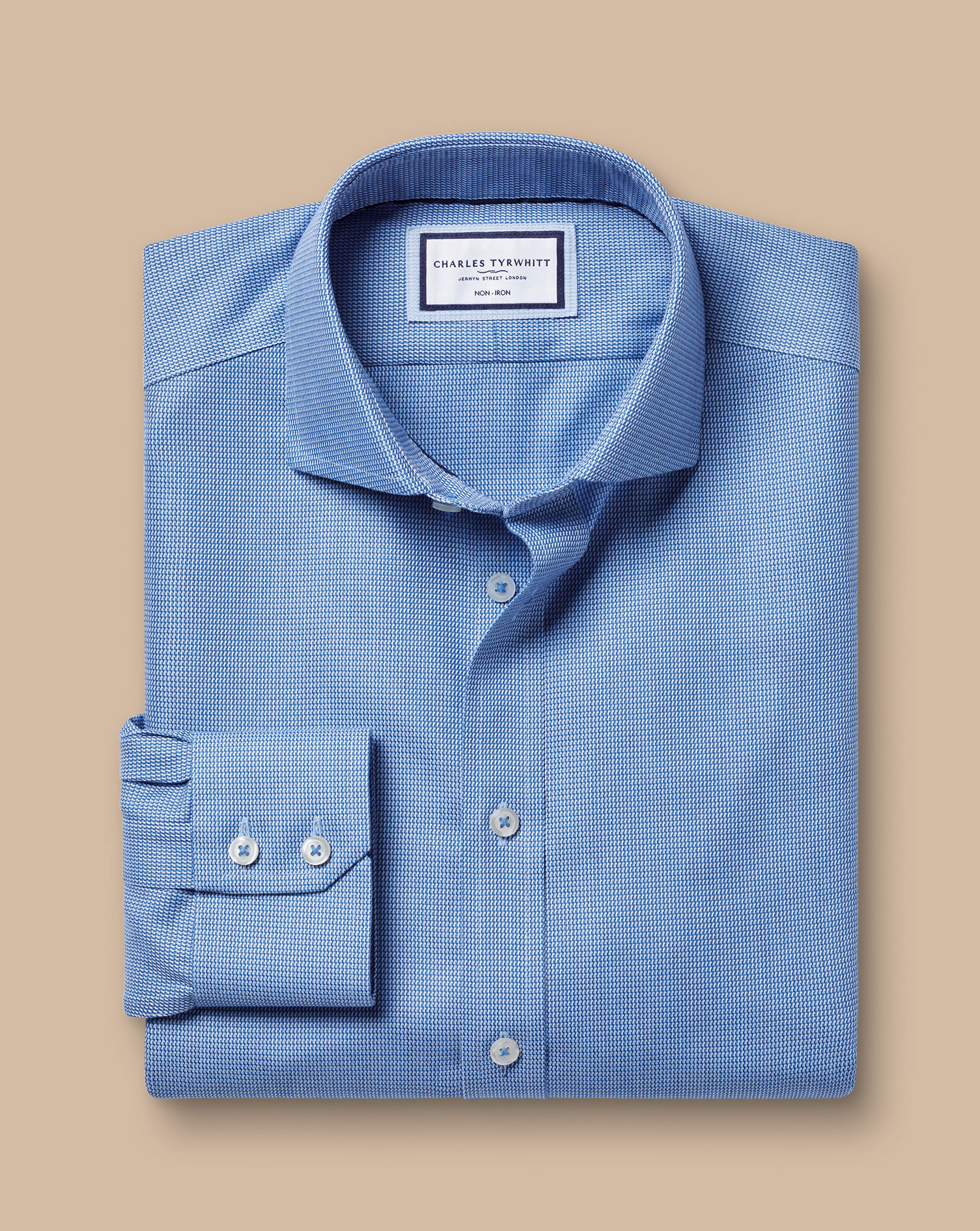 Cutaway Collar Non-Iron Mayfair Weave Shirt - Cobalt Blue