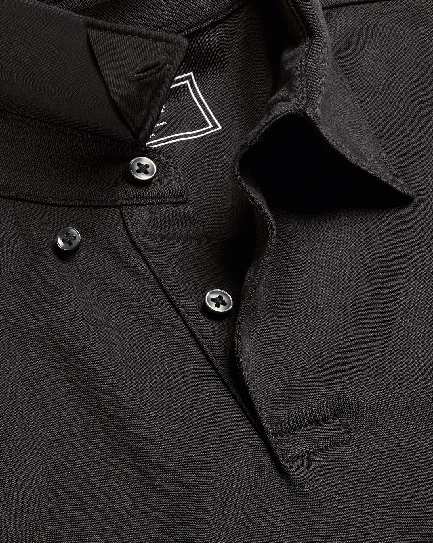 Long Sleeve Smart Jersey Polo - Black