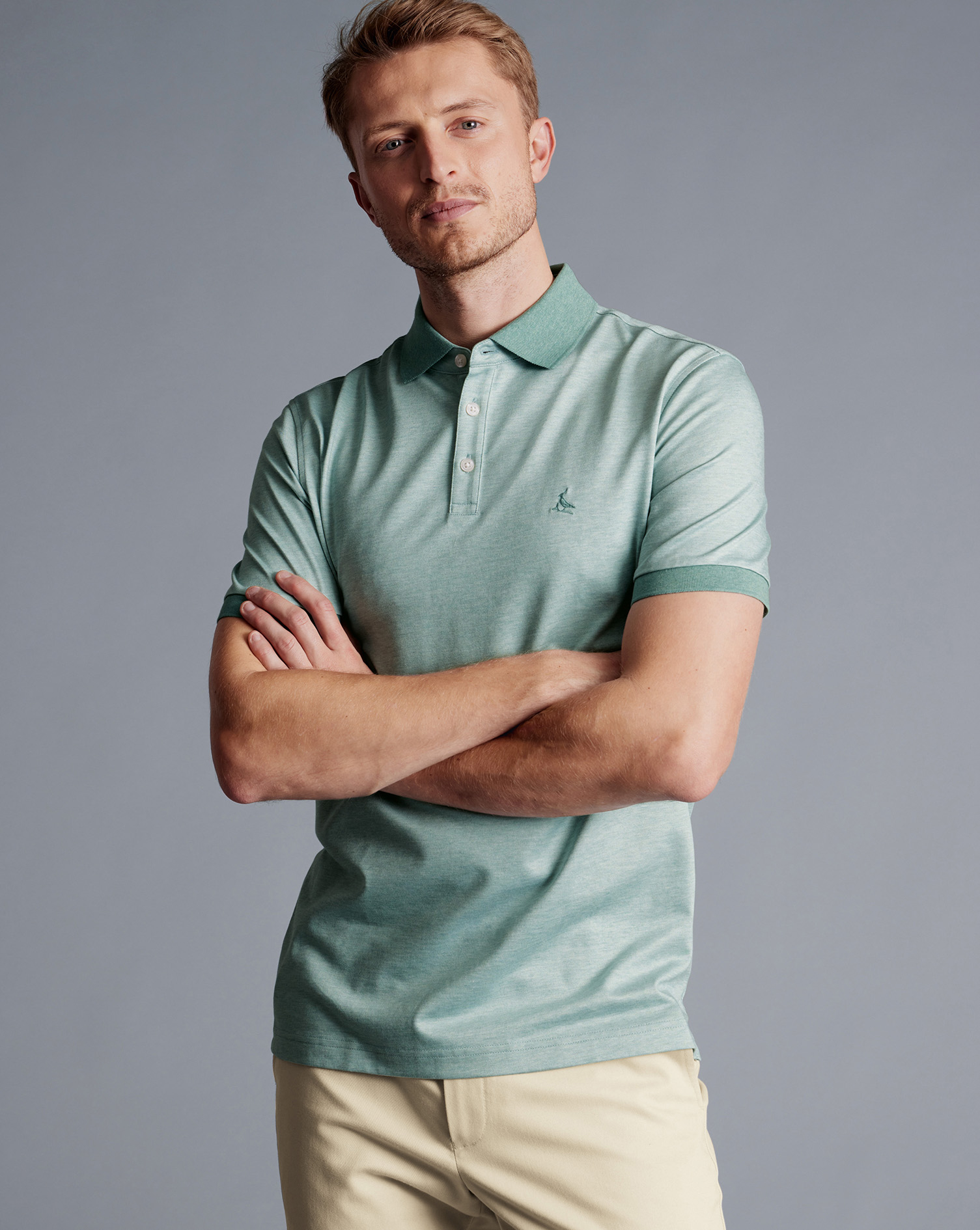 Birdseye Pique Polo - Teal Green