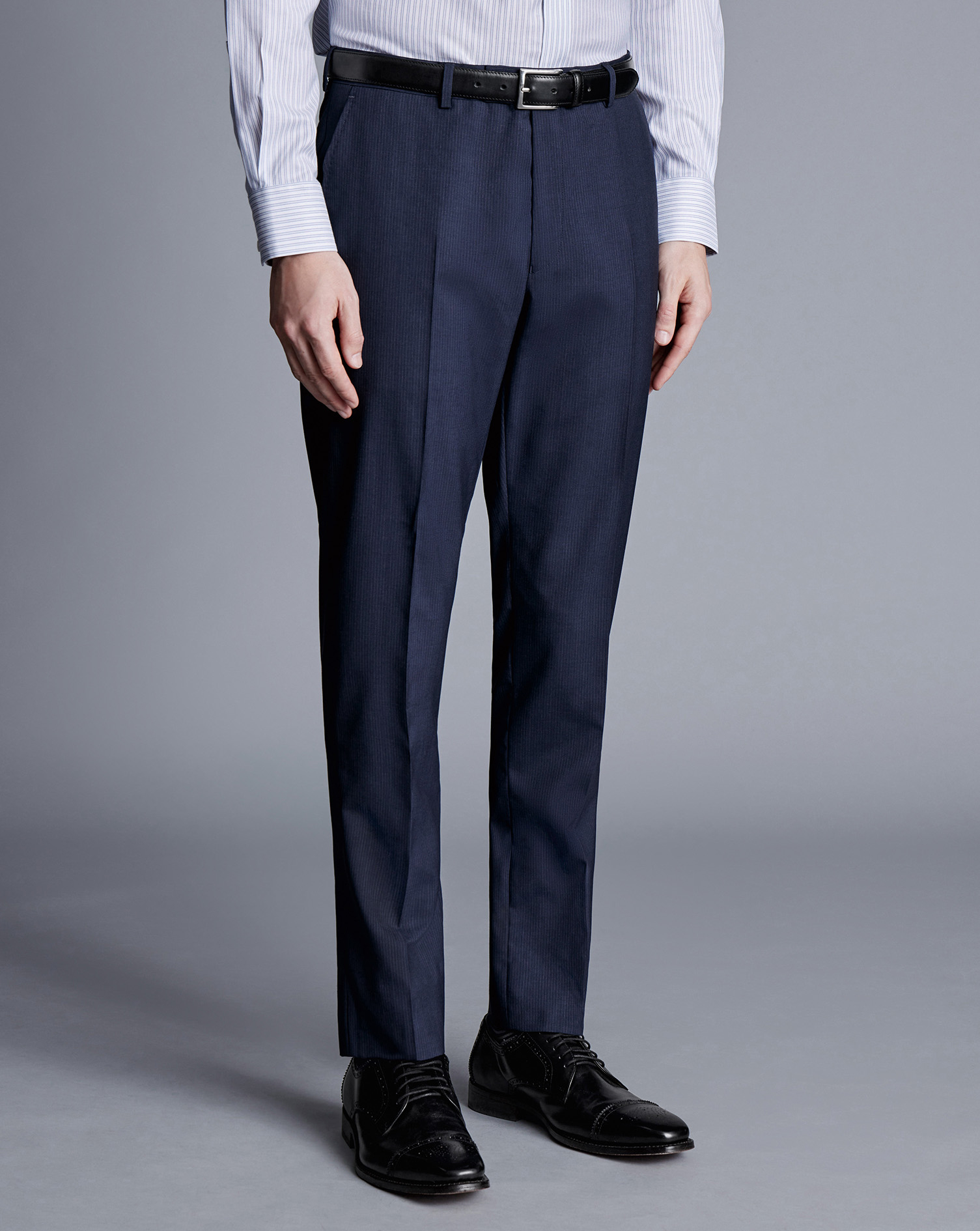 Micro Stripe Suit - Navy