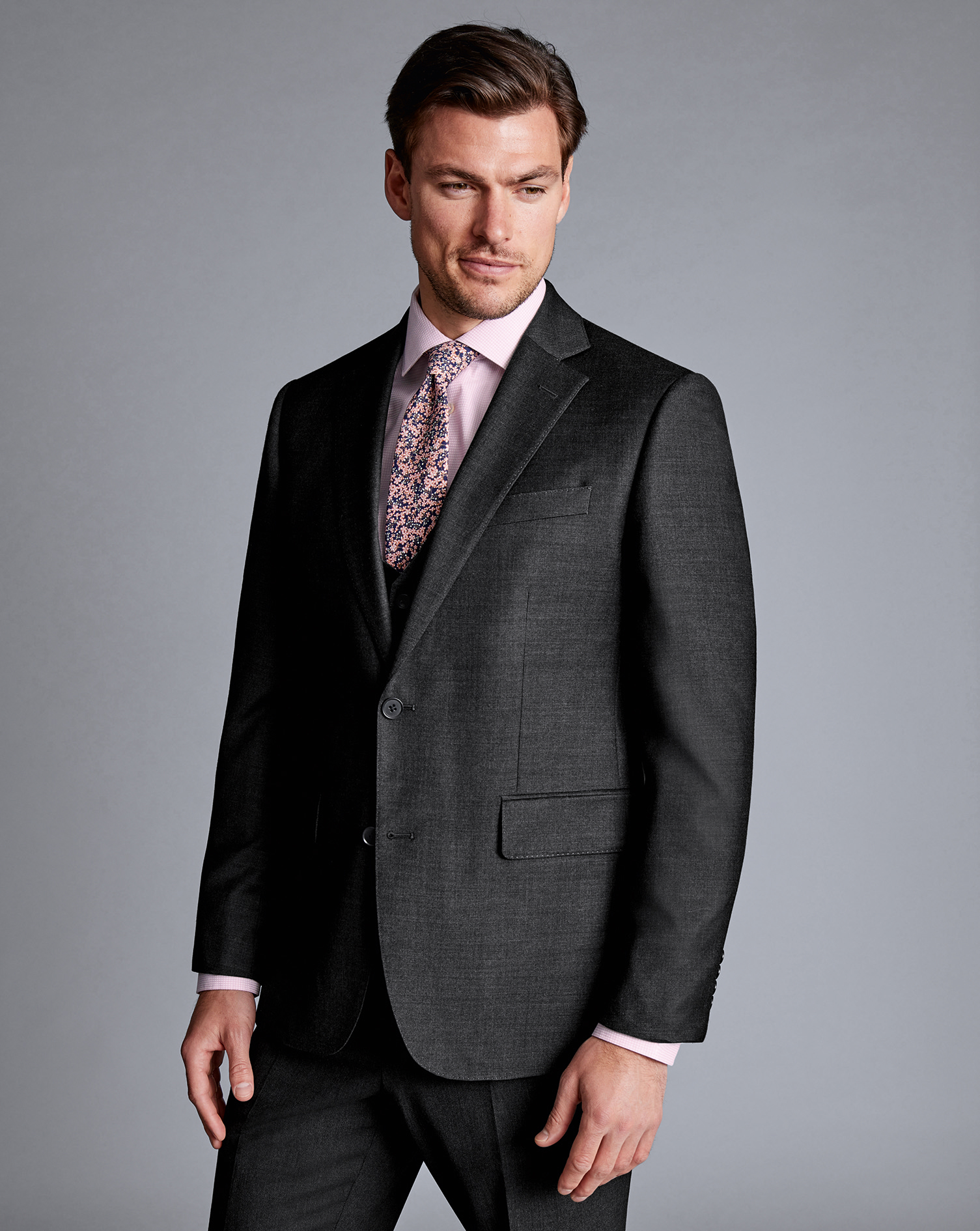 New England Code Charcoal Slim Suit