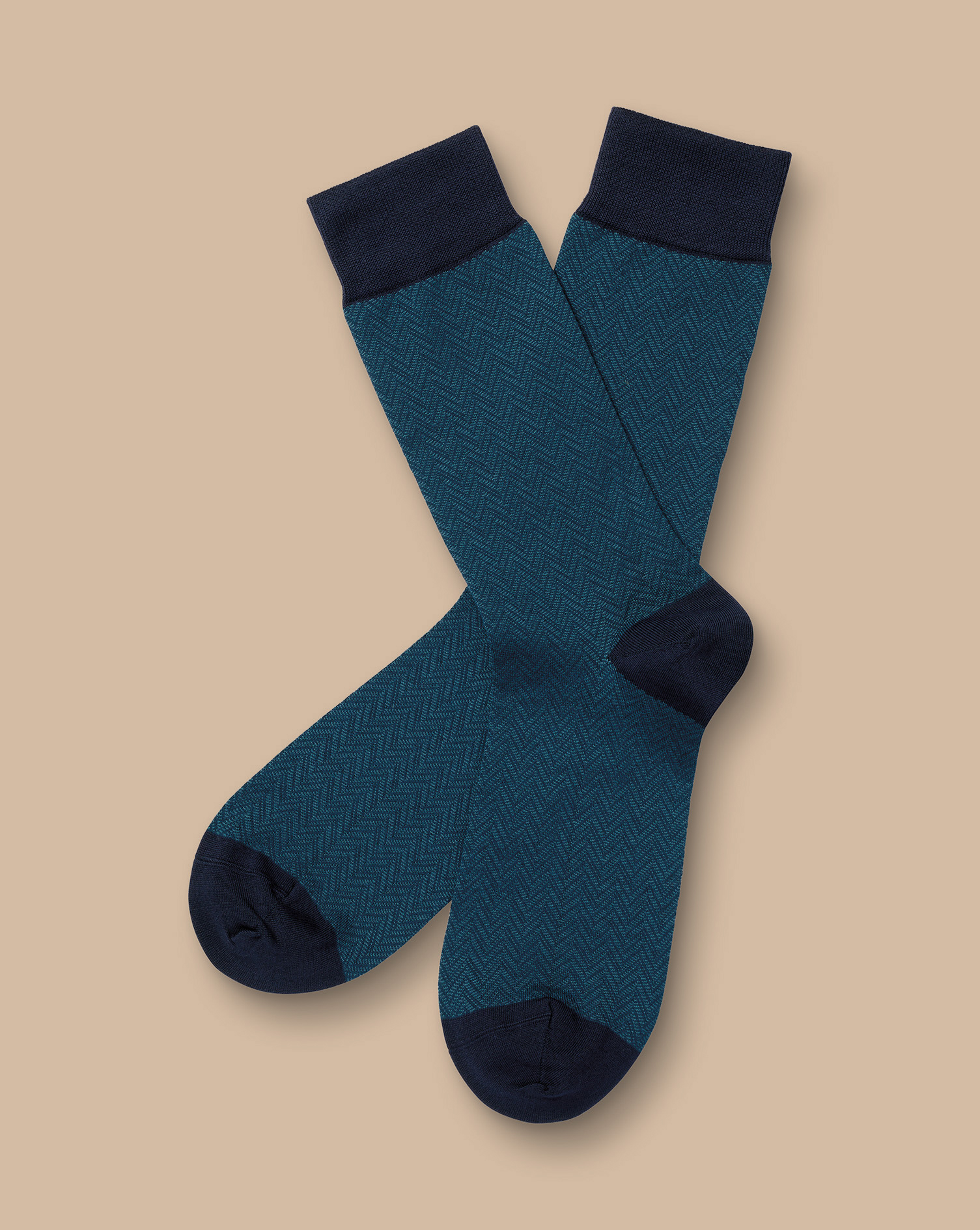 Chevron Socks - Atlantic Green