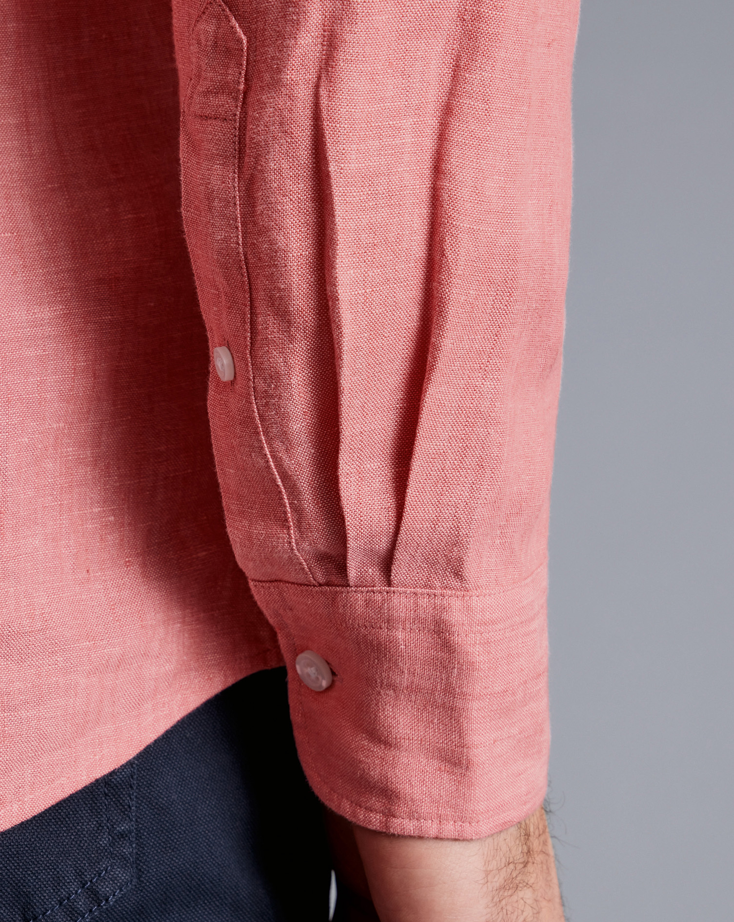 Pure Linen Shirt - Salmon Pink