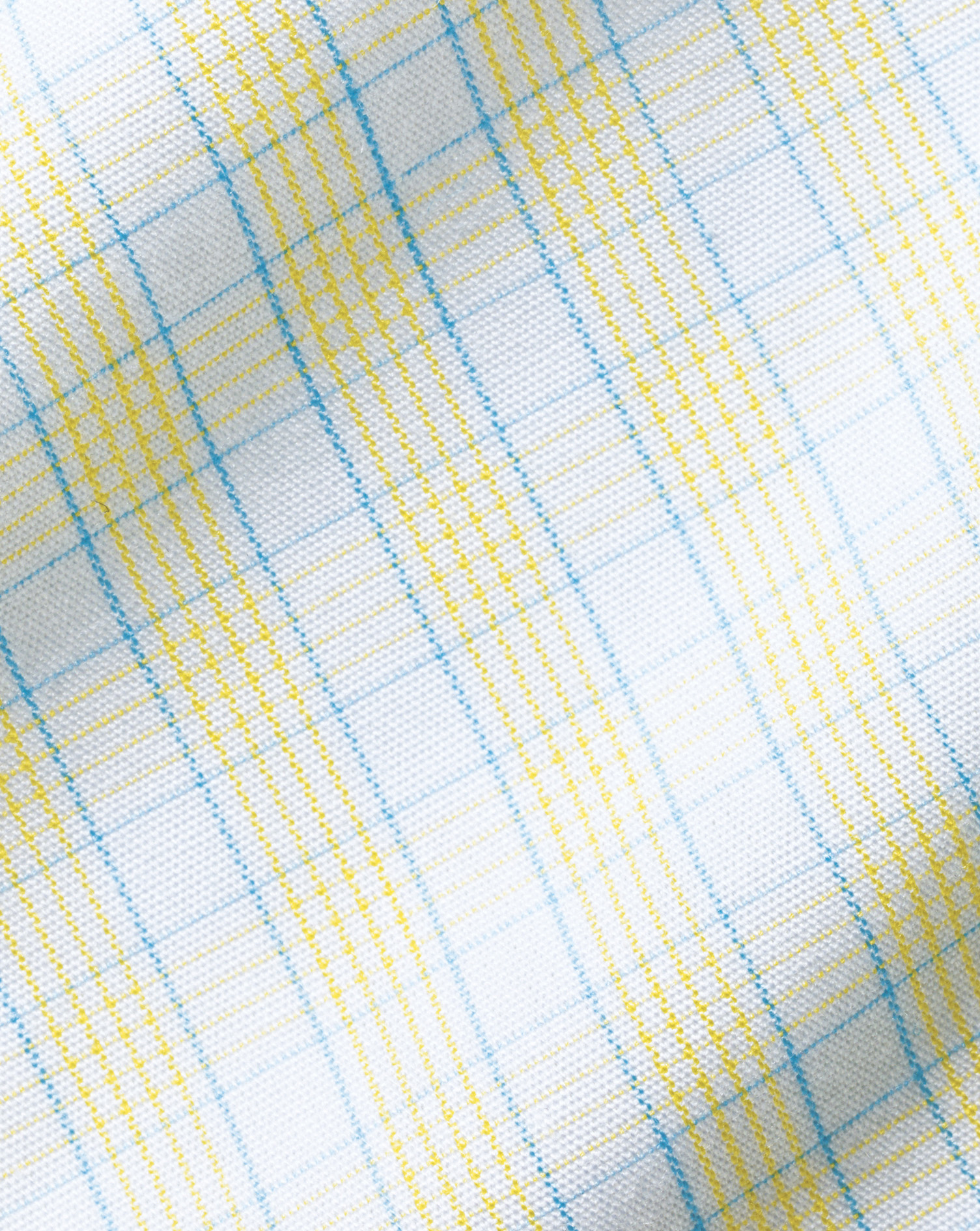 Cutaway Collar Non-Iron Poplin Check Shirt - Lemon