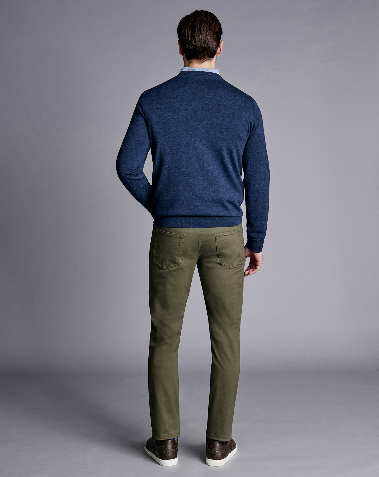 Twill 5 Pocket Jeans - Olive Green