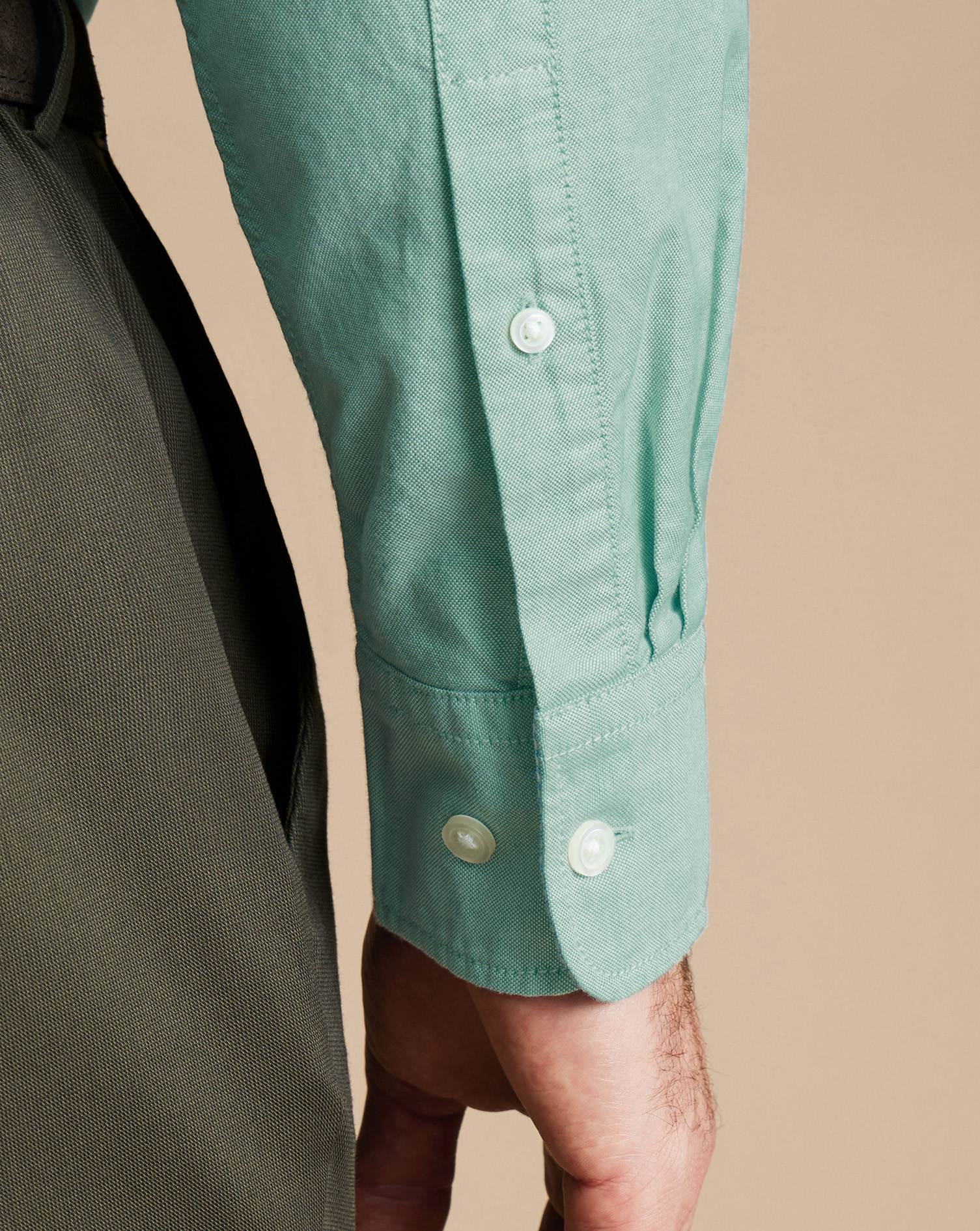 Button-Down Collar Stretch Washed Oxford Shirt - Spearmint