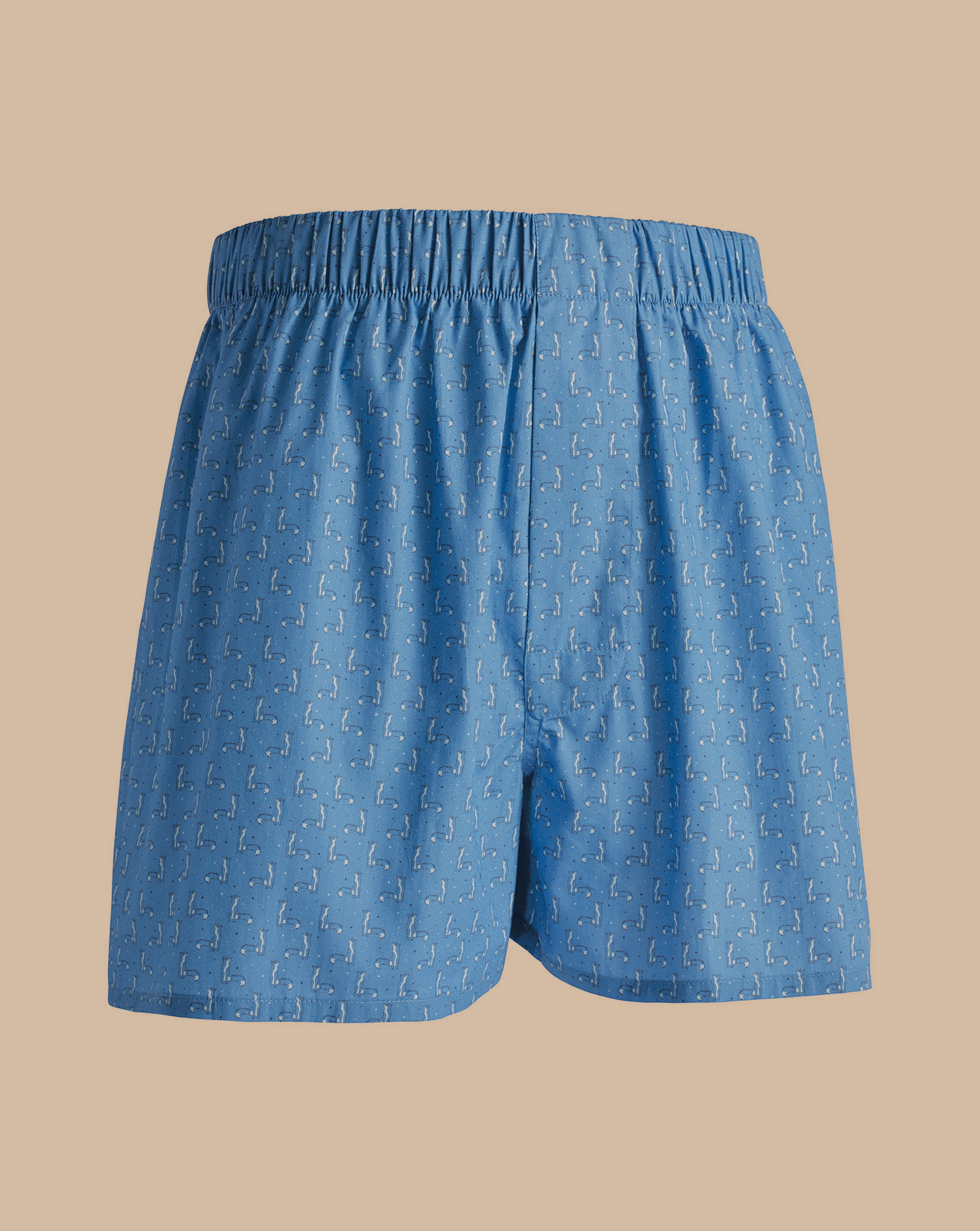 Fox Print Woven Boxers - Ocean Blue