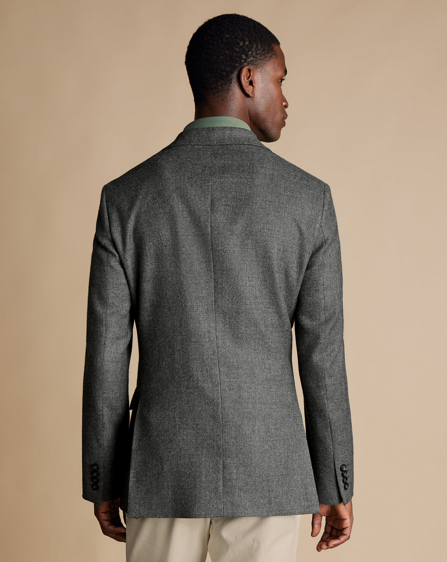 Twill Wool Texture Jacket - Grey