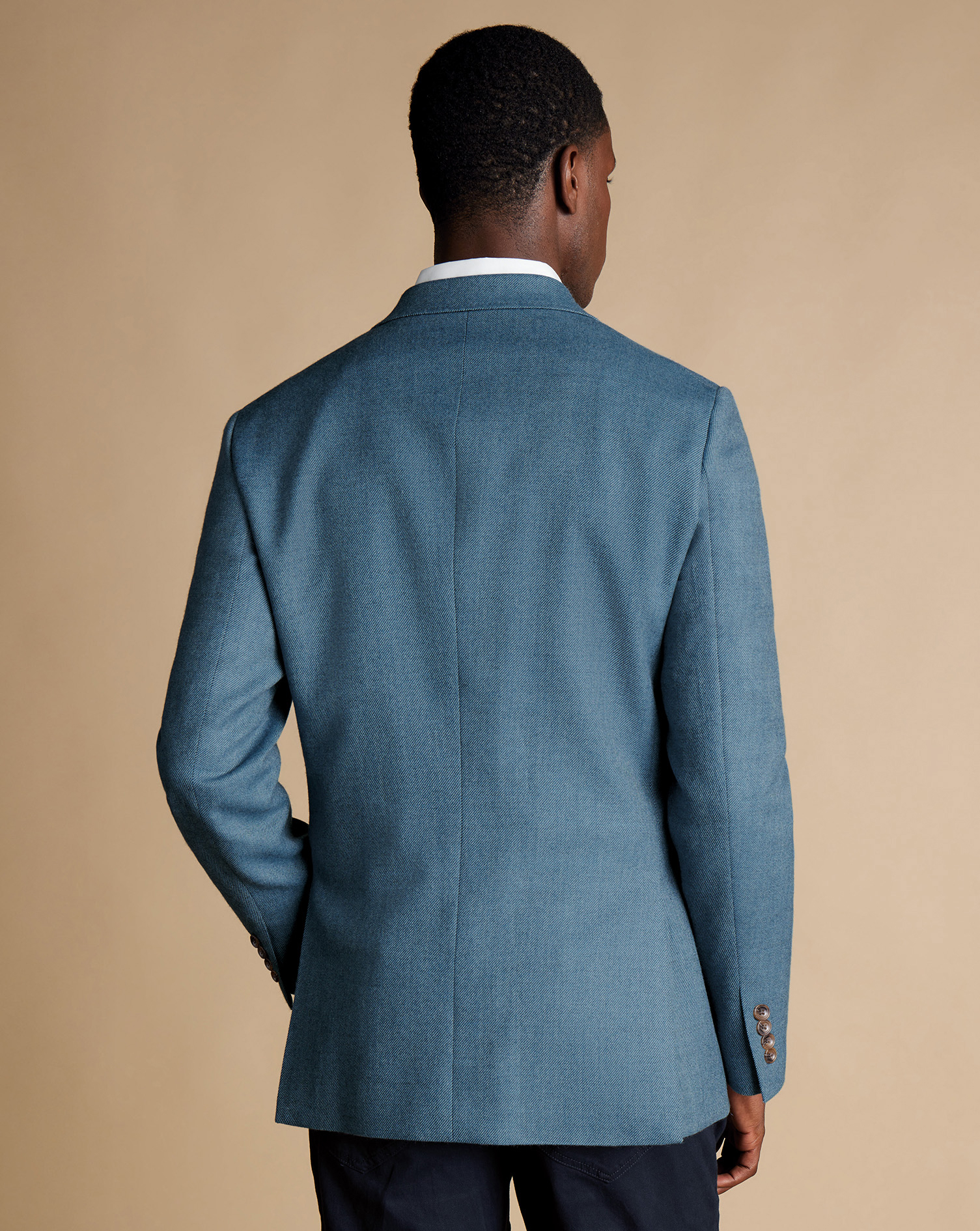 Twill Wool Texture Jacket - Mid Blue