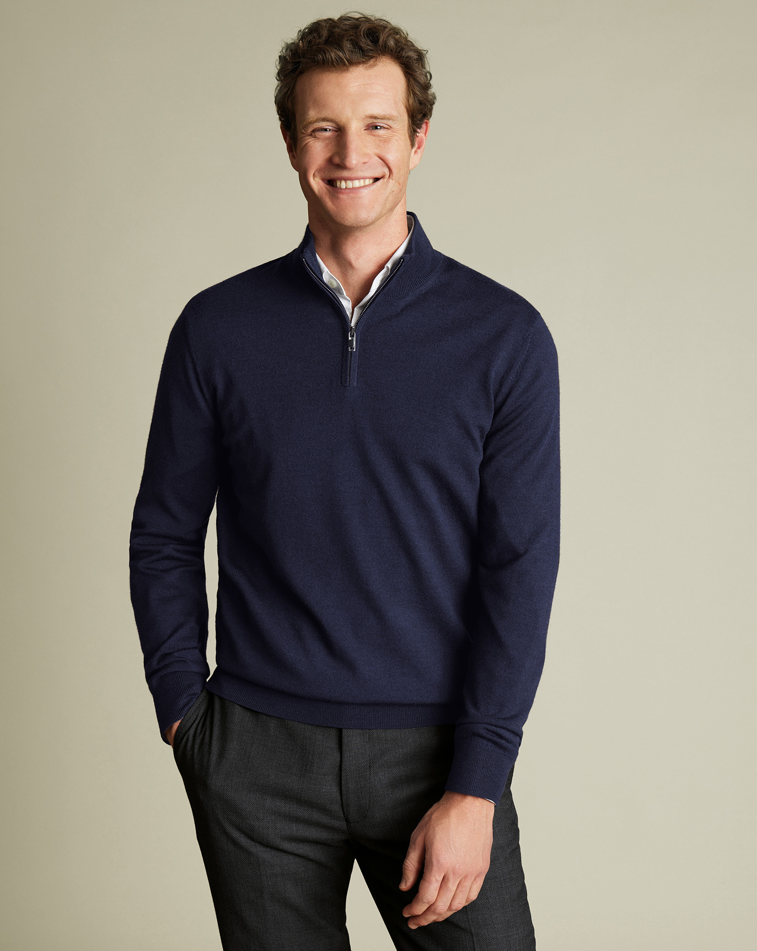 Charles Tyrwhitt Troyer aus Merino - Marineblau