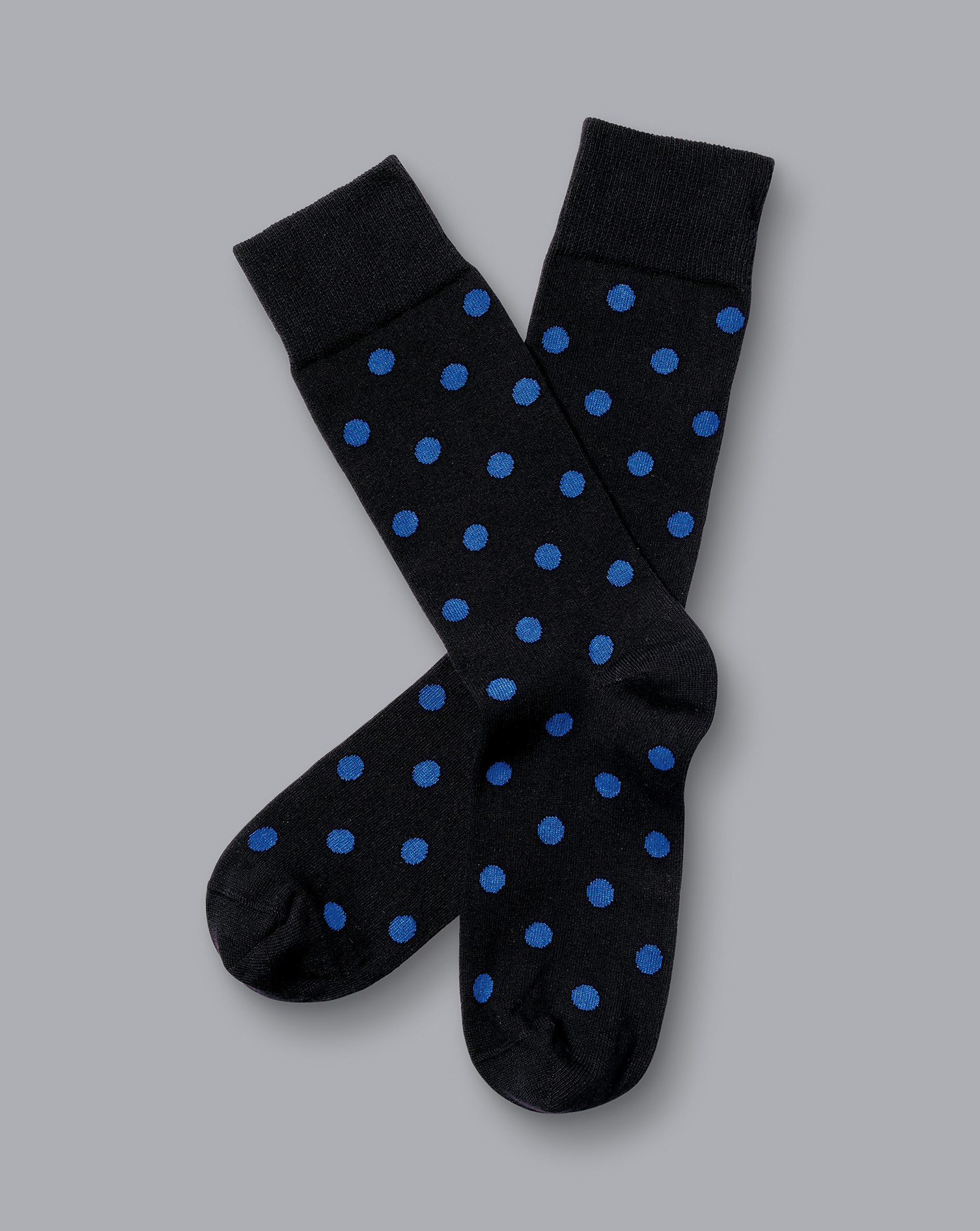 Charles Tyrwhitt Men's  Spot Socks In Black