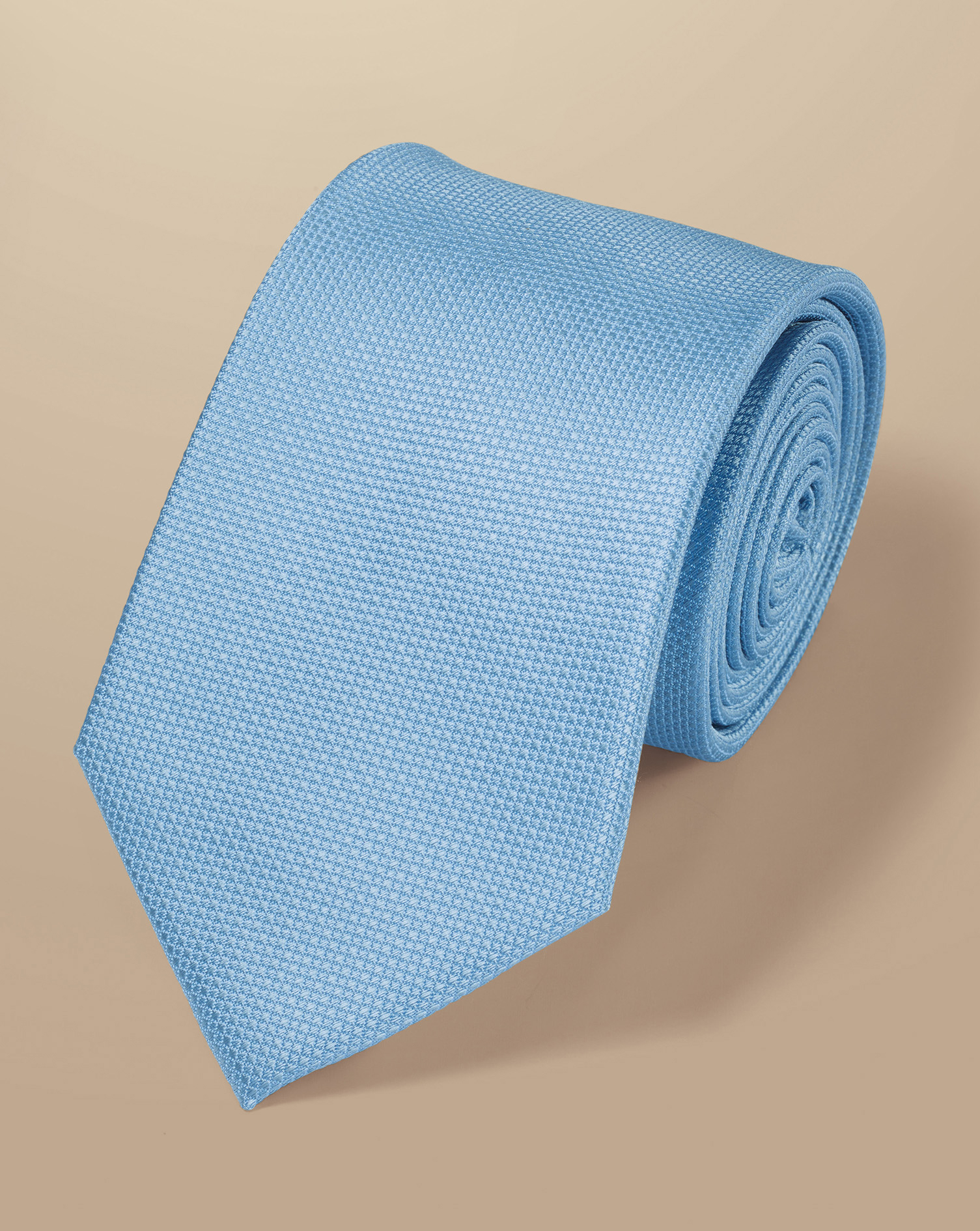 Stain Resistant Medallion Pattern Silk Tie - French Blue