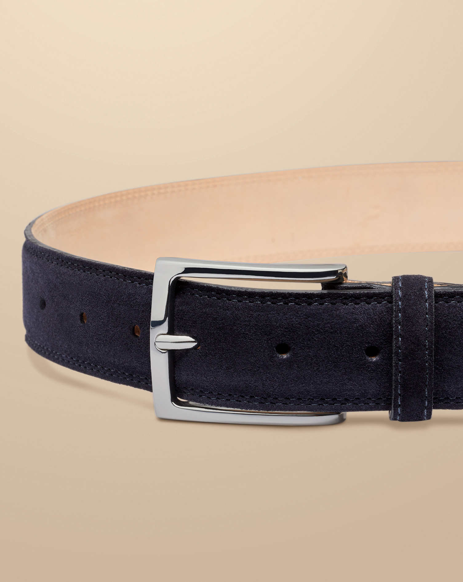 Made In England Suede Belt - Dark Navy