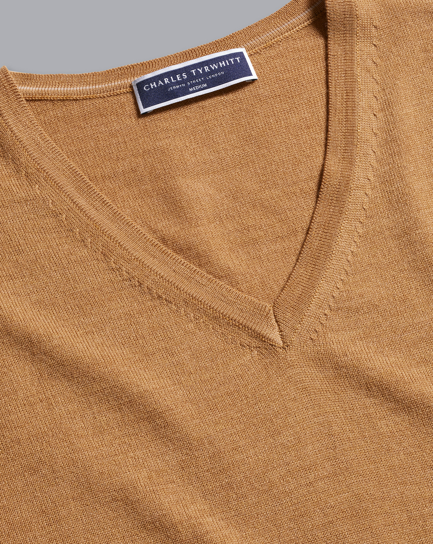 Merino V-Neck Jumper - Gold