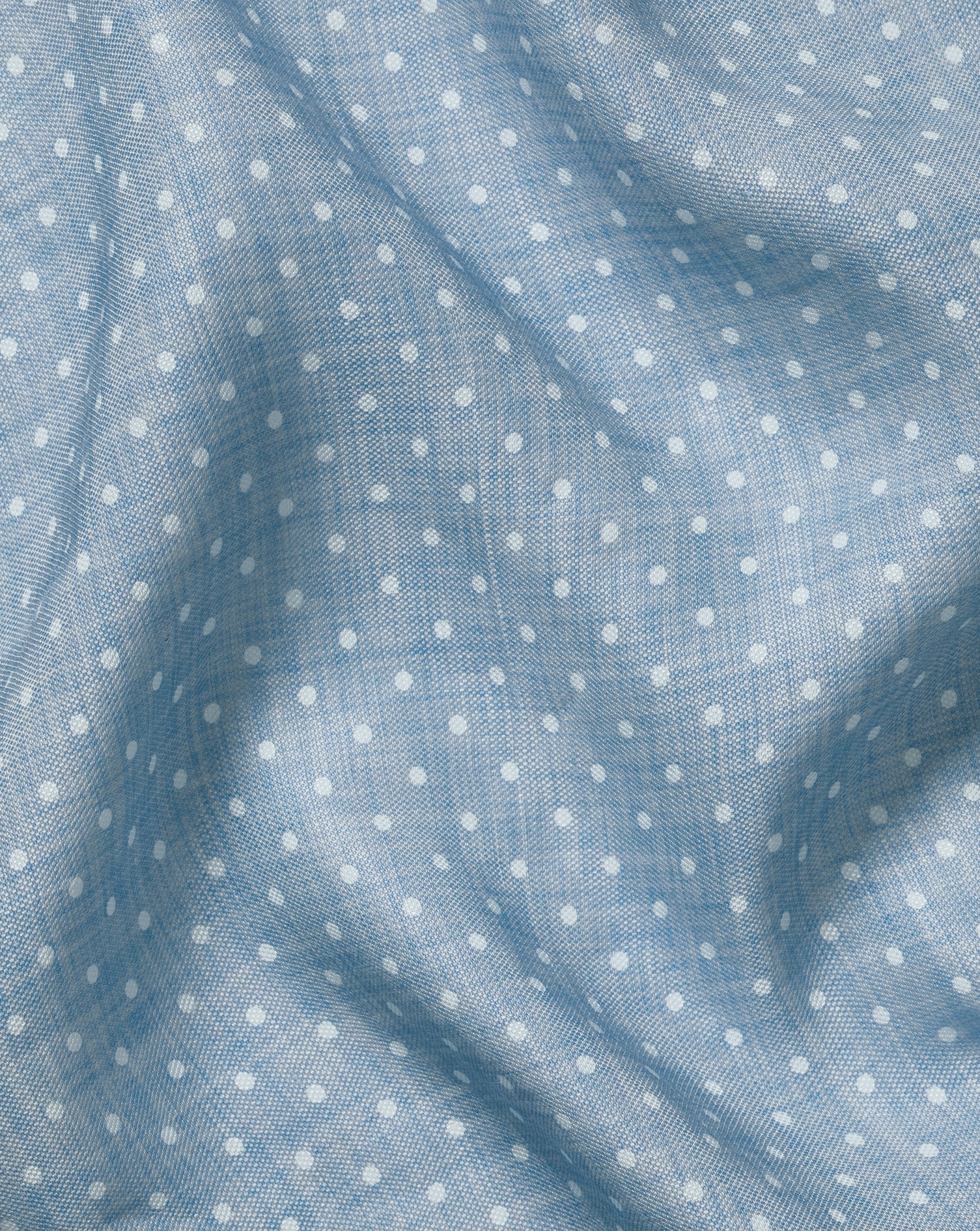 Spot Print Linen Silk Pocket Square - Light Blue