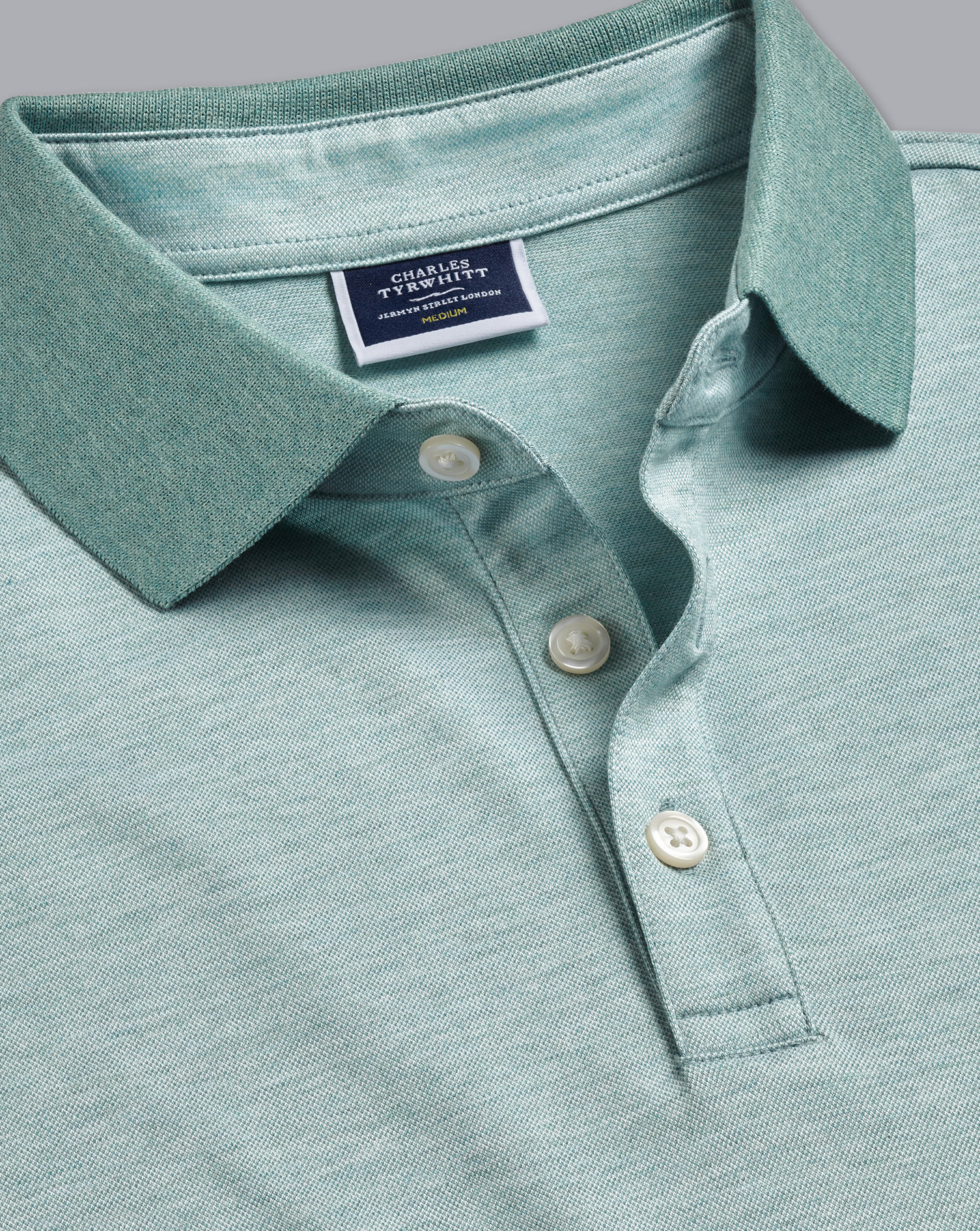 Birdseye Pique Polo - Teal Green