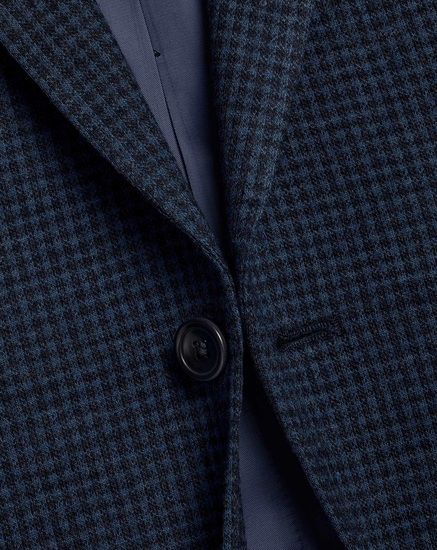 Micro Check Italian Jersey Jacket - Navy