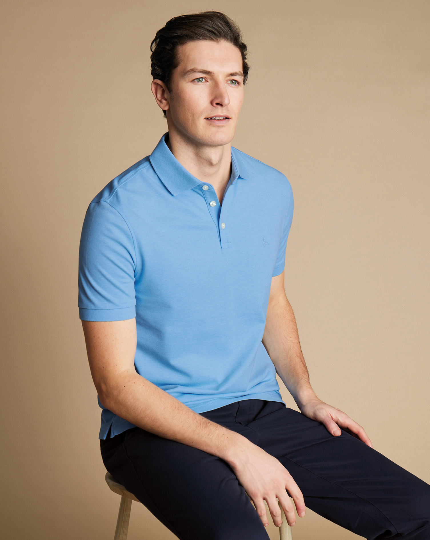 Tyrwhitt Pique Polo - Light Blue