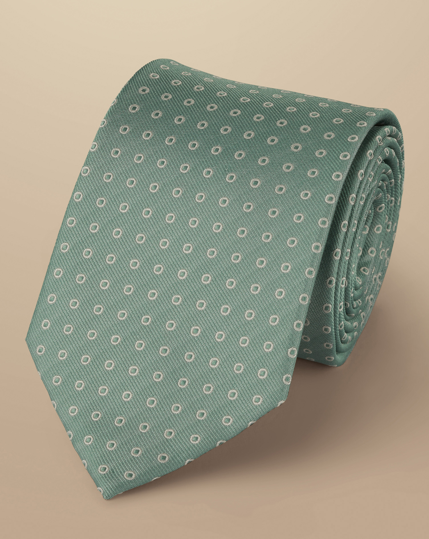 Spot Pattern Silk Tie - Light Green