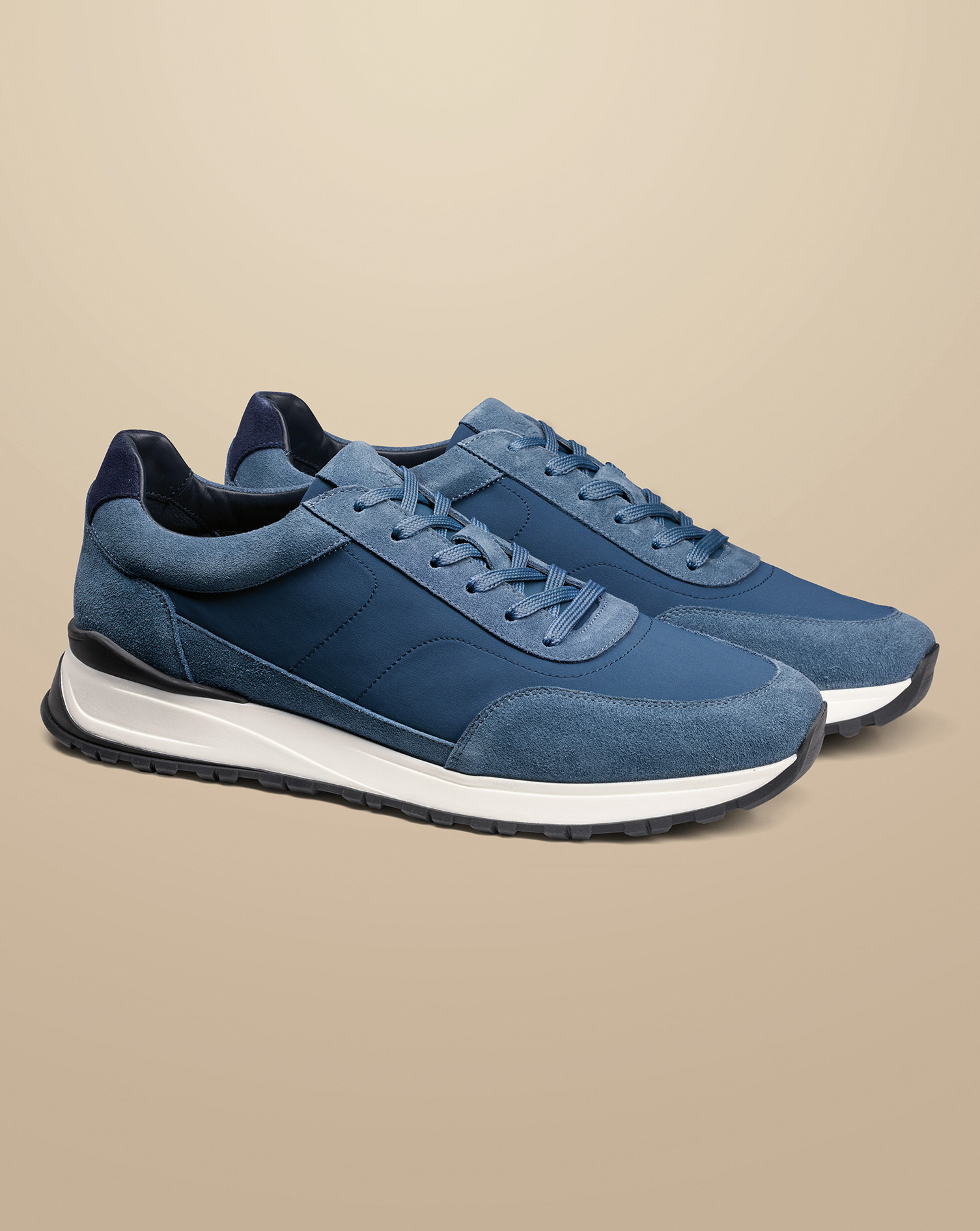 Suede Textile Trainers - Ocean Blue