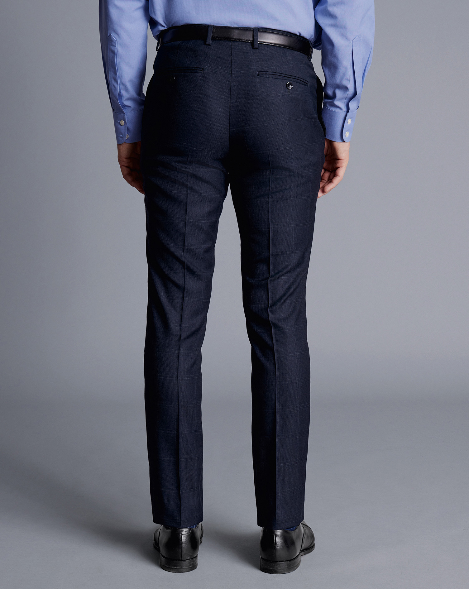 Ultimate Performance Check Suit Trousers - Navy