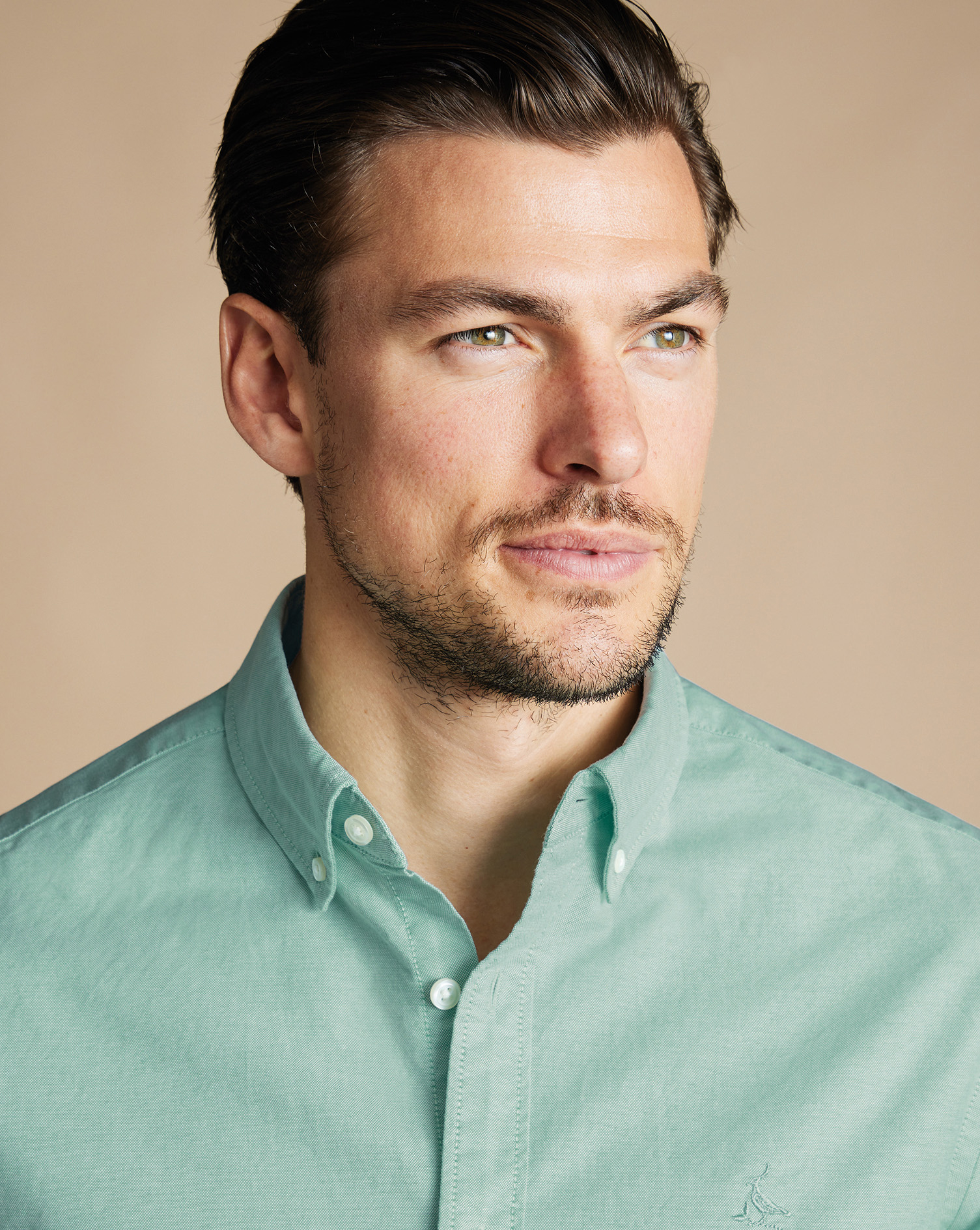 Button-Down Collar Stretch Washed Oxford Shirt - Spearmint