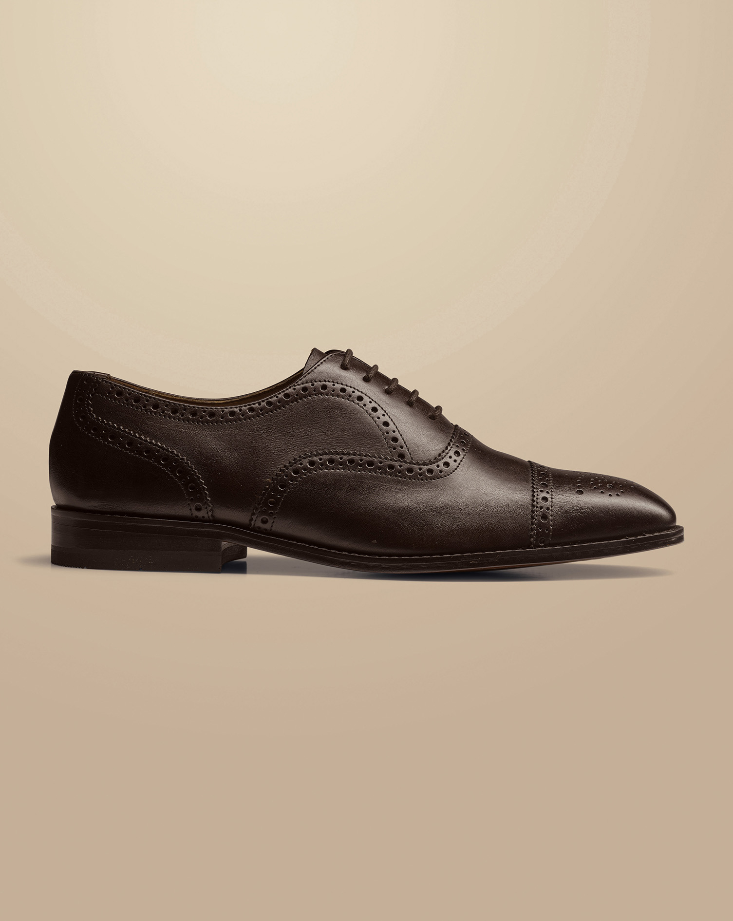 Leather Oxford Brogue Shoe - Dark Chocolate