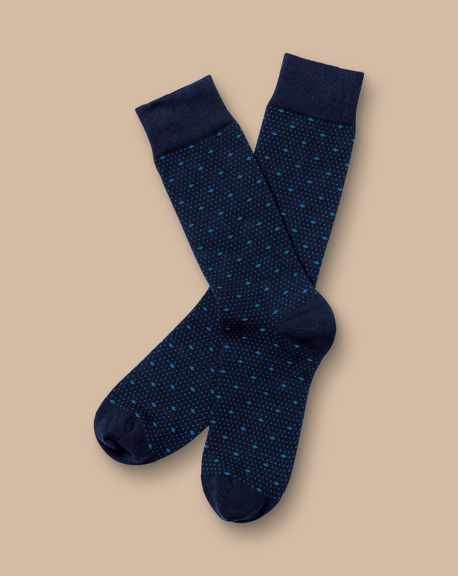 Geo Spot Socks - Denim Blue