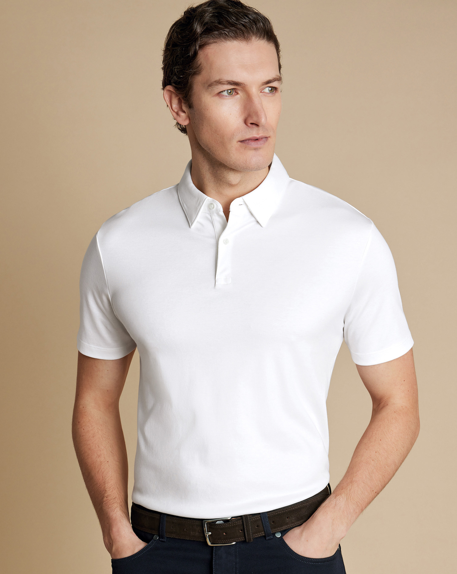 Smart Jersey Polo - White