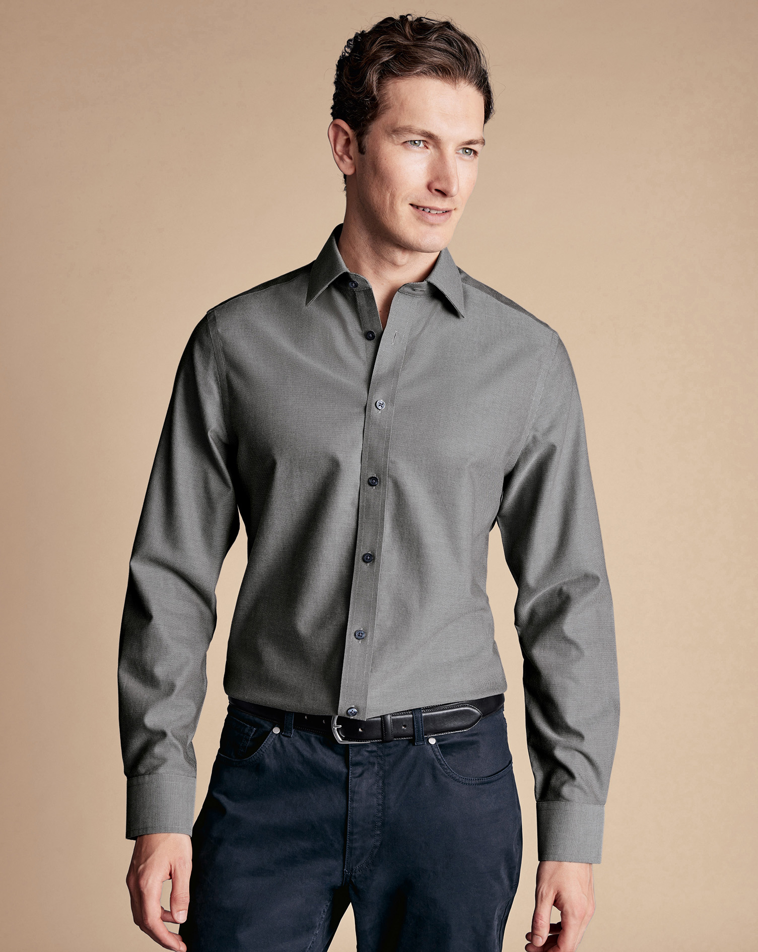 Non-Iron Royal Oxford Shirt - Grey