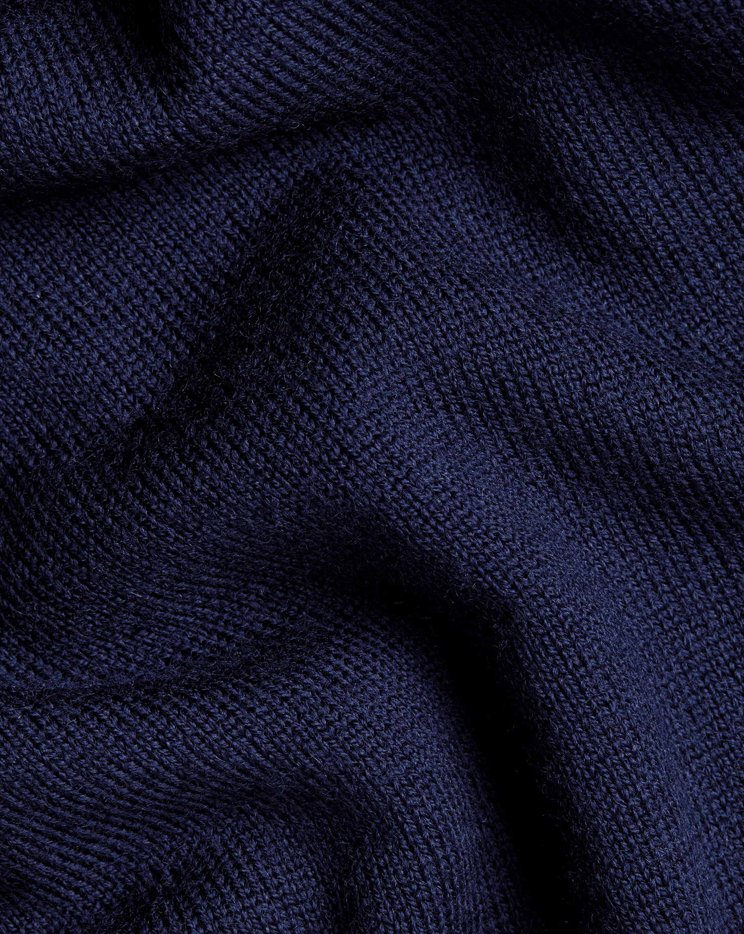 Merino Button Through Funnel Neck Cardigan - Navy