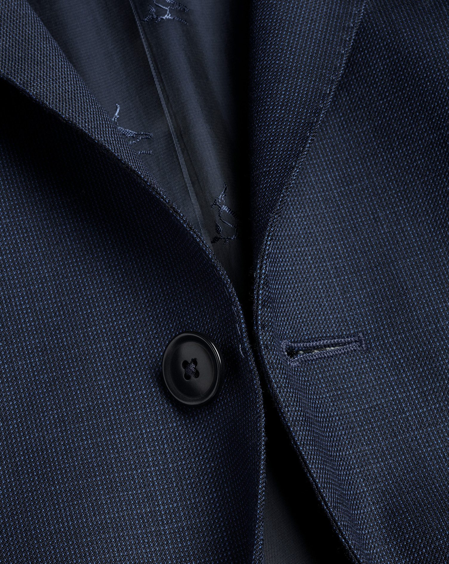 Italian Luxury Textured Suit Jacket - Ink Blue