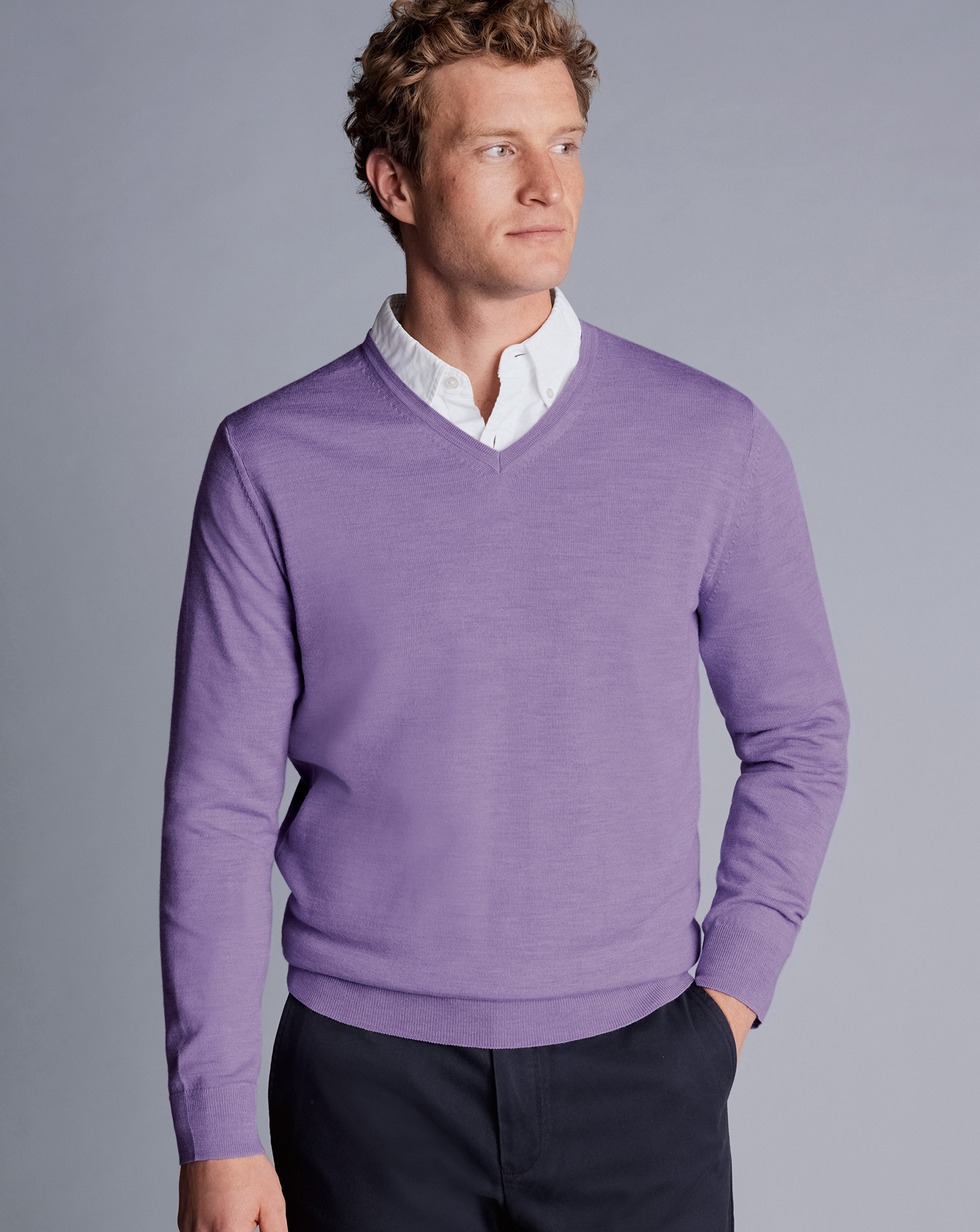 Mens purple hot sale v neck