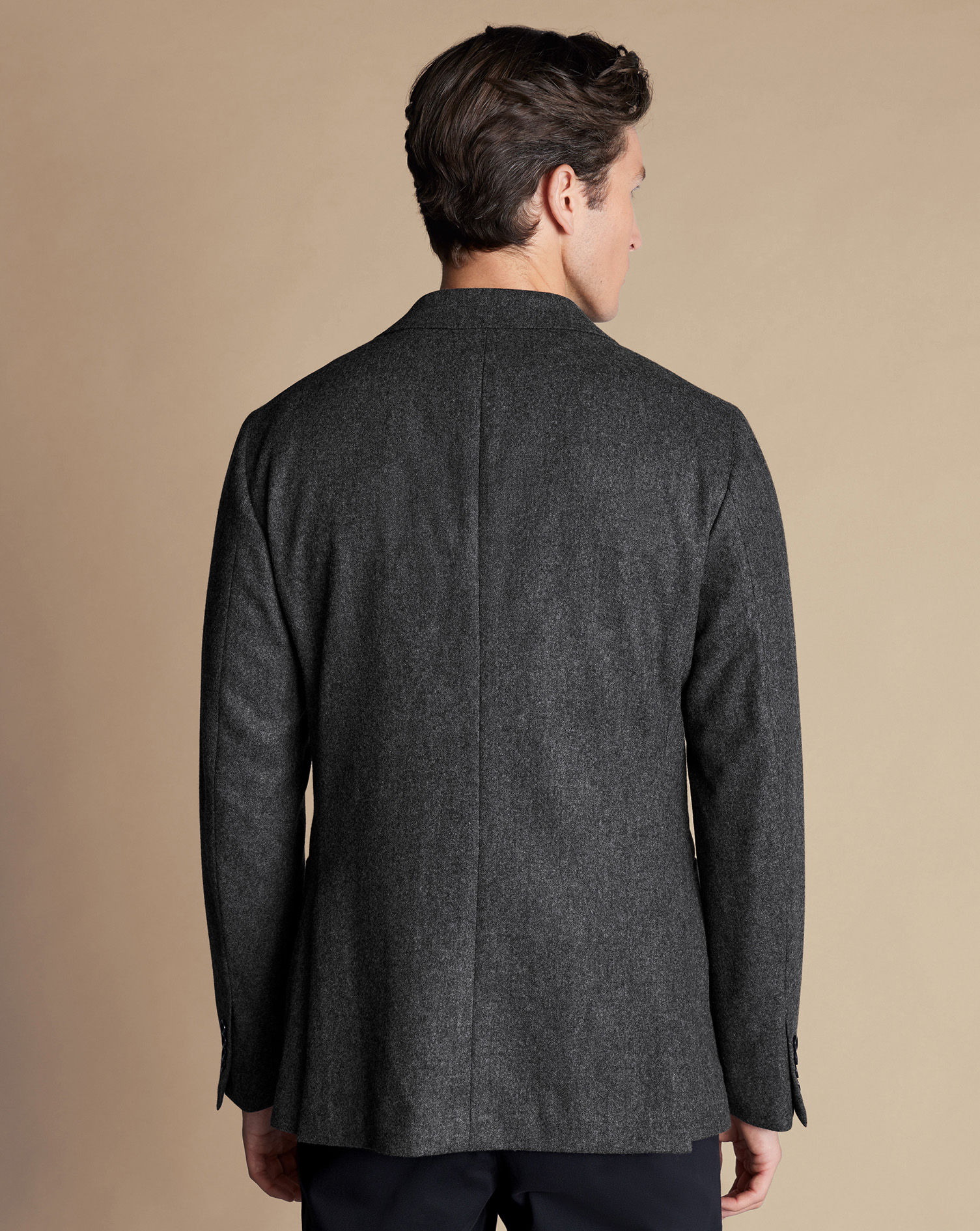 Unstructured Wool Twill Jacket - Charcoal Grey