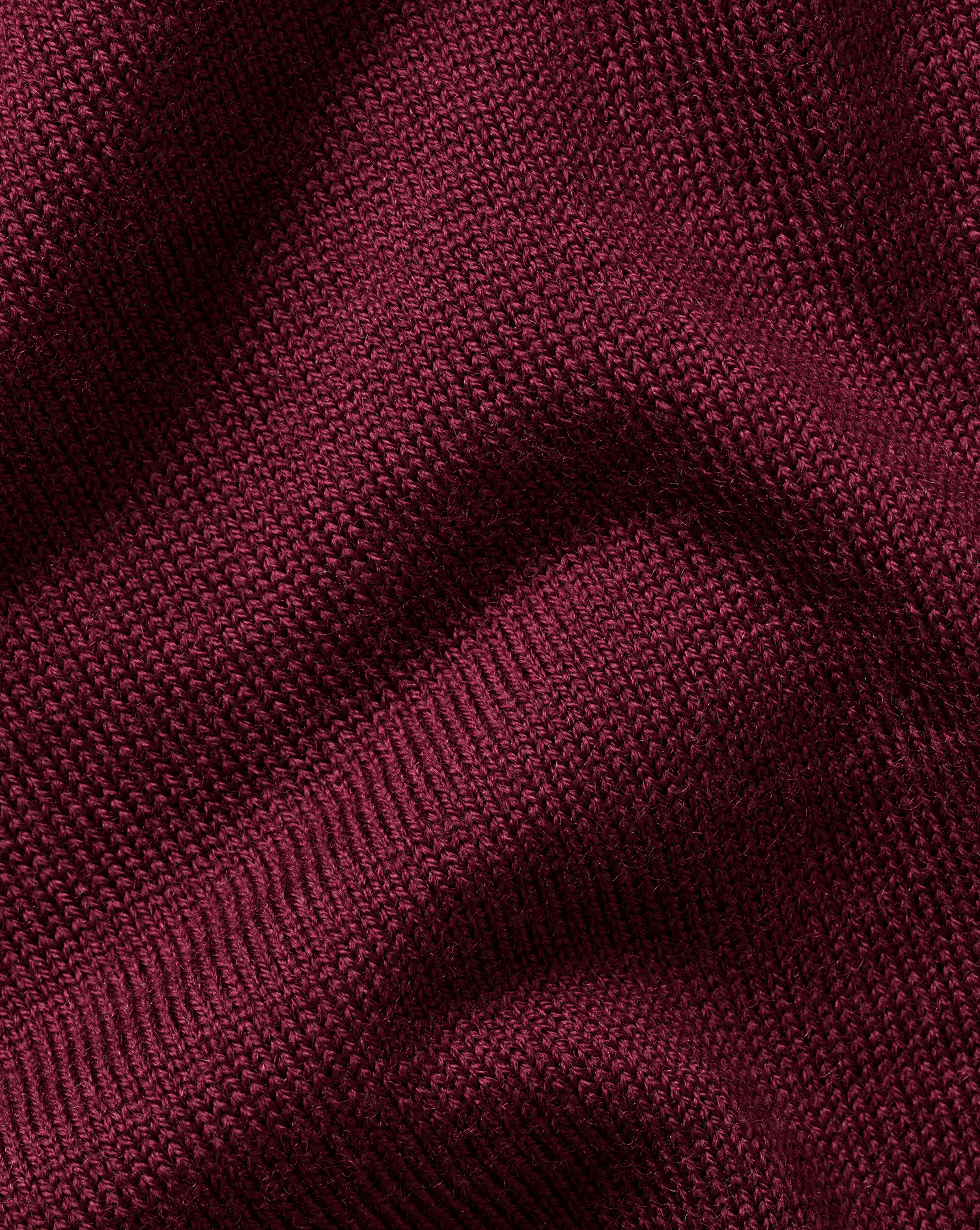 Merino Zip Neck Jumper - Burgundy