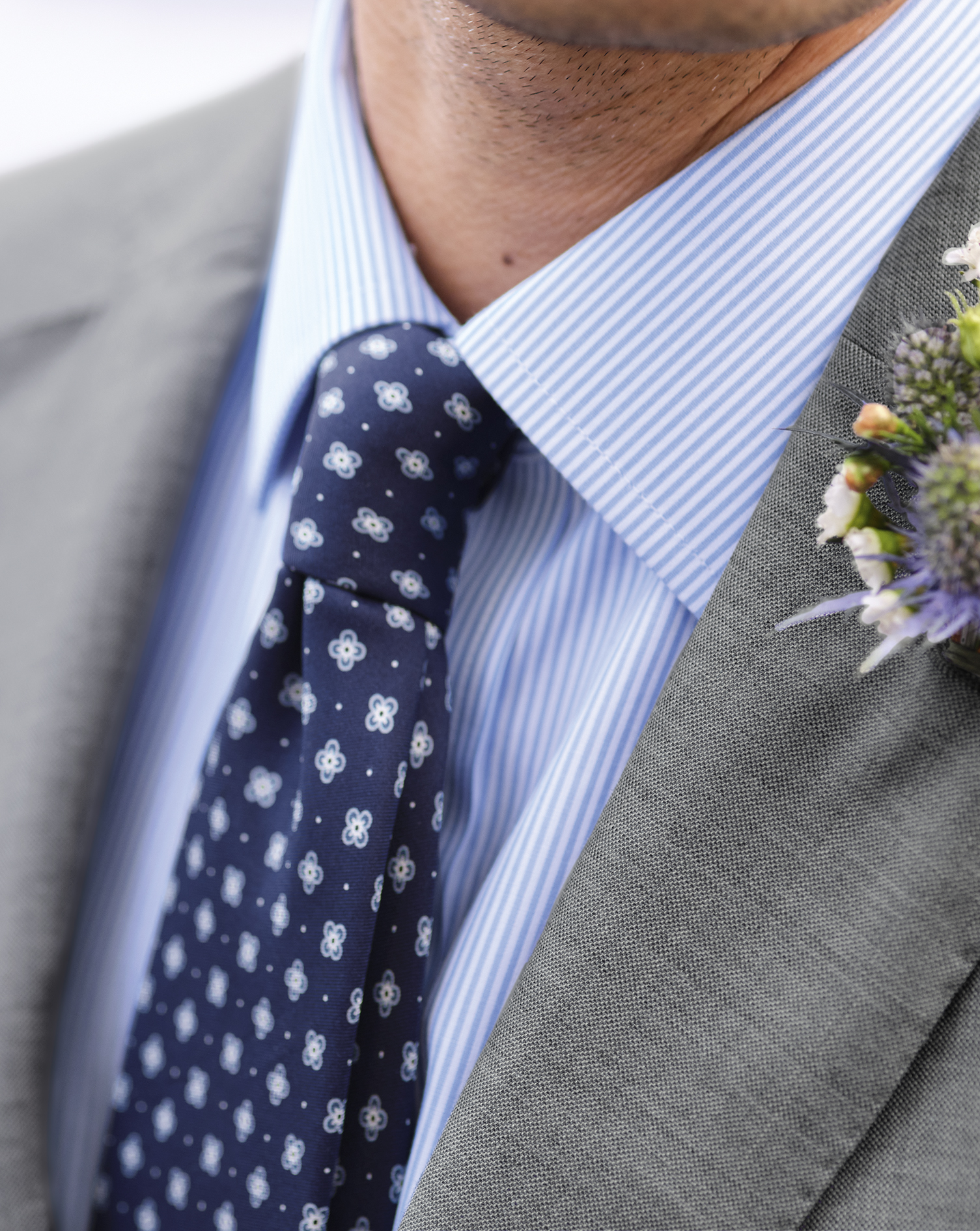 Medallion Print Silk Tie - Ink Blue