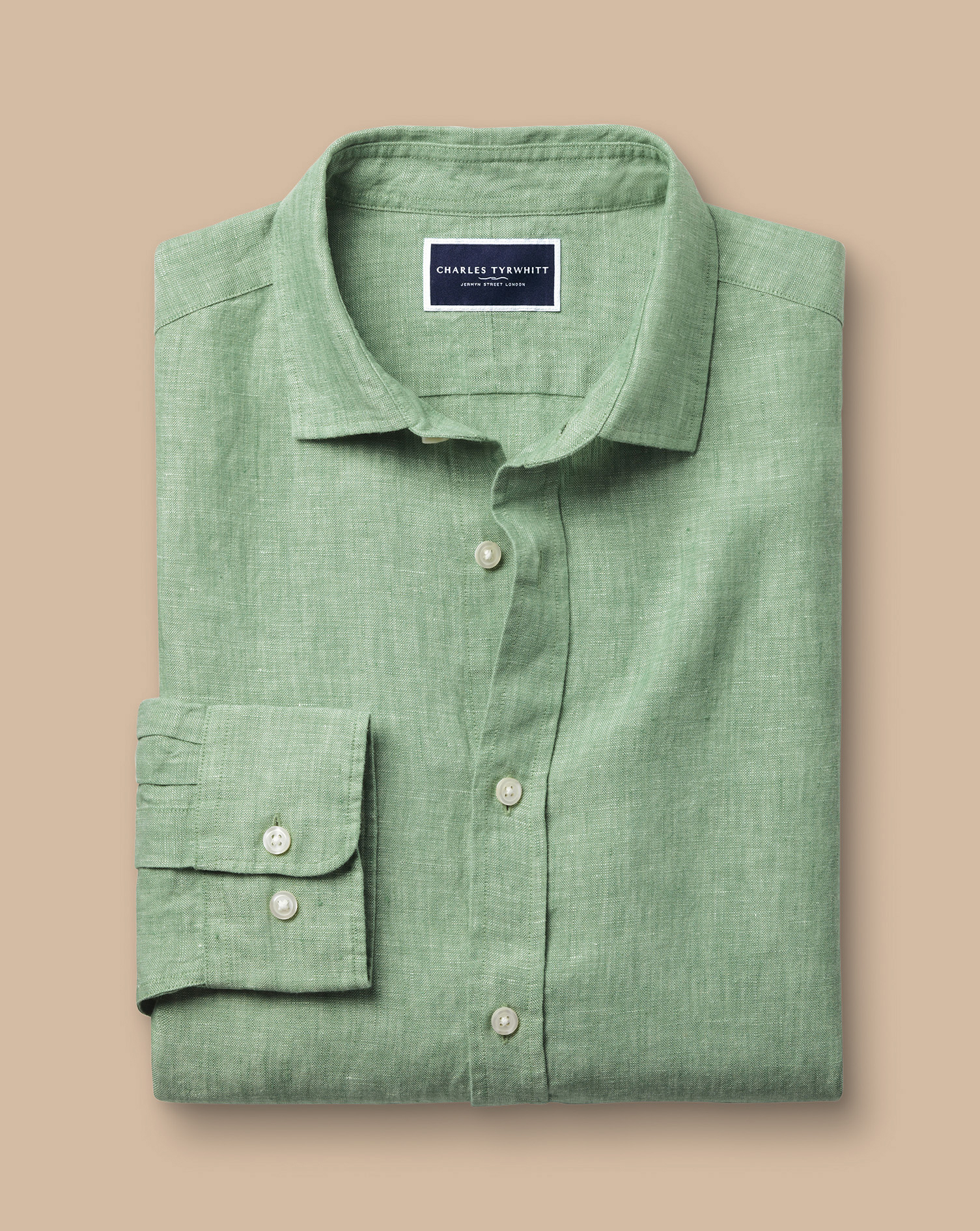 Pure Linen Shirt - Light Green