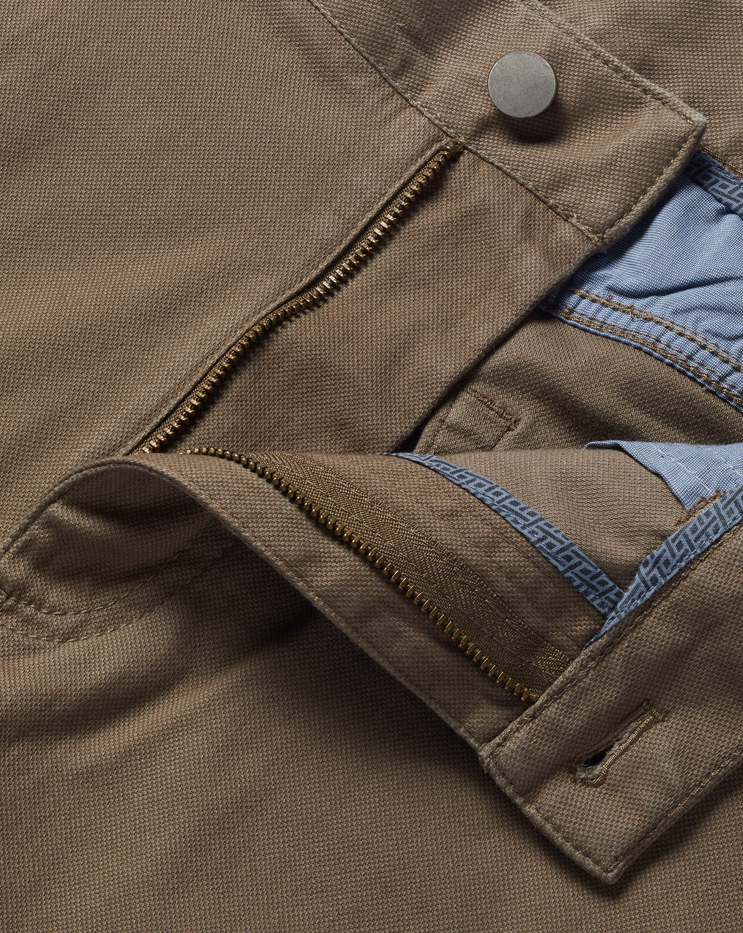 Washed Texture 5 Pocket Trousers - Taupe