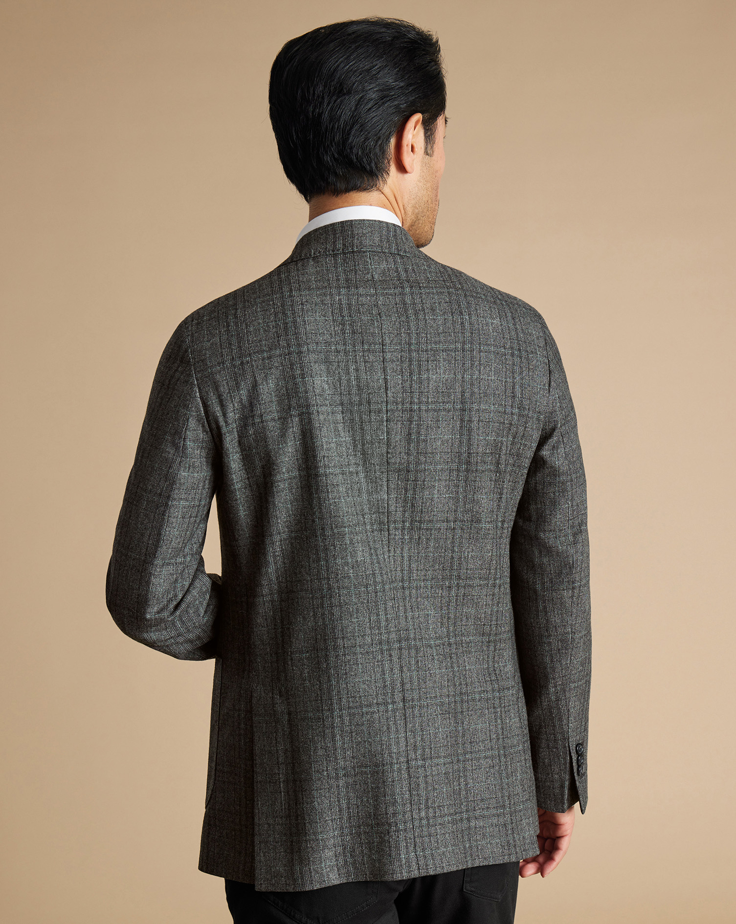 Italian Luxury Check Jacket - Dark Grey